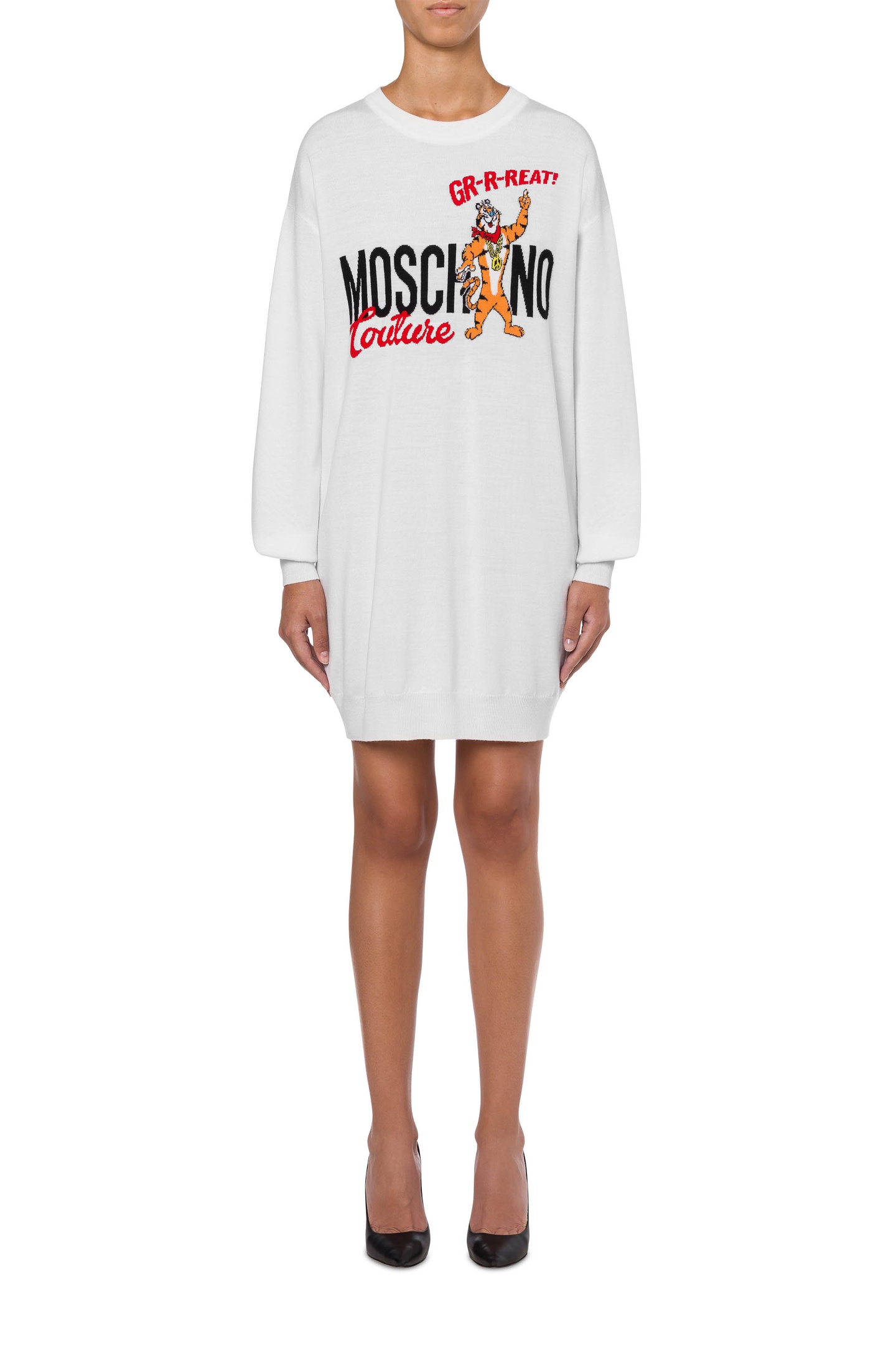 Moschino Chinese New Year Wool Dress White Maat: S | Mini Jurken Outlet | Dames | Wit