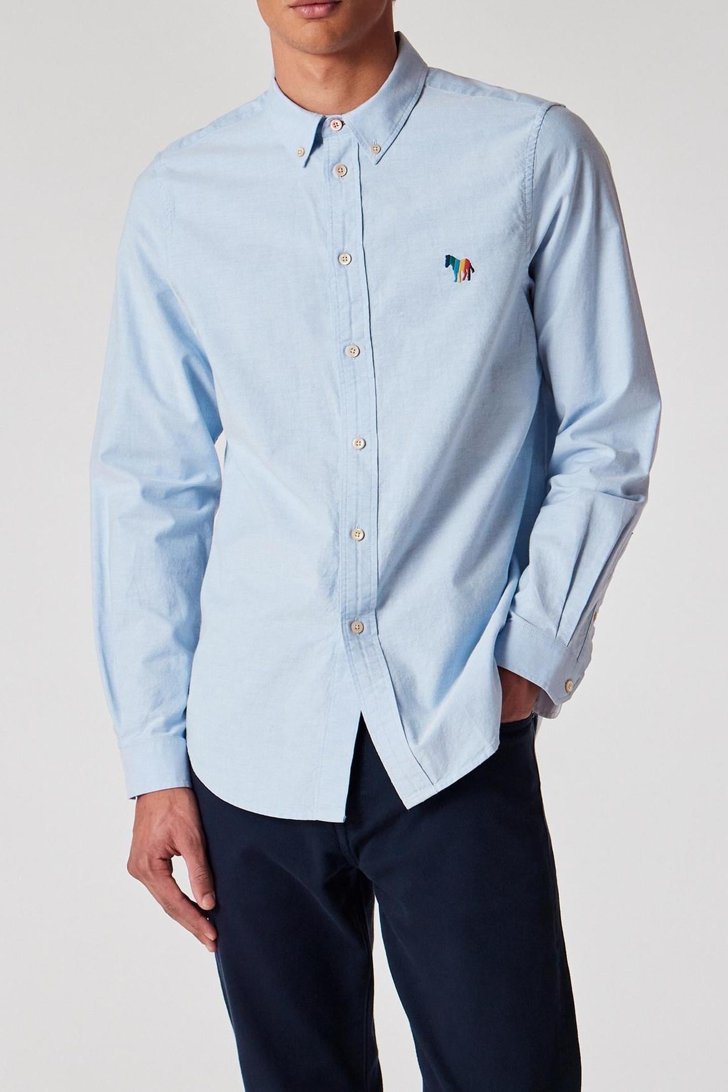 Paul Smith Mens Ls Tailored Fit Shirt Bs Zeb Light Blue Maat: S | Casual Overhemden Outlet | Heren | Blauw