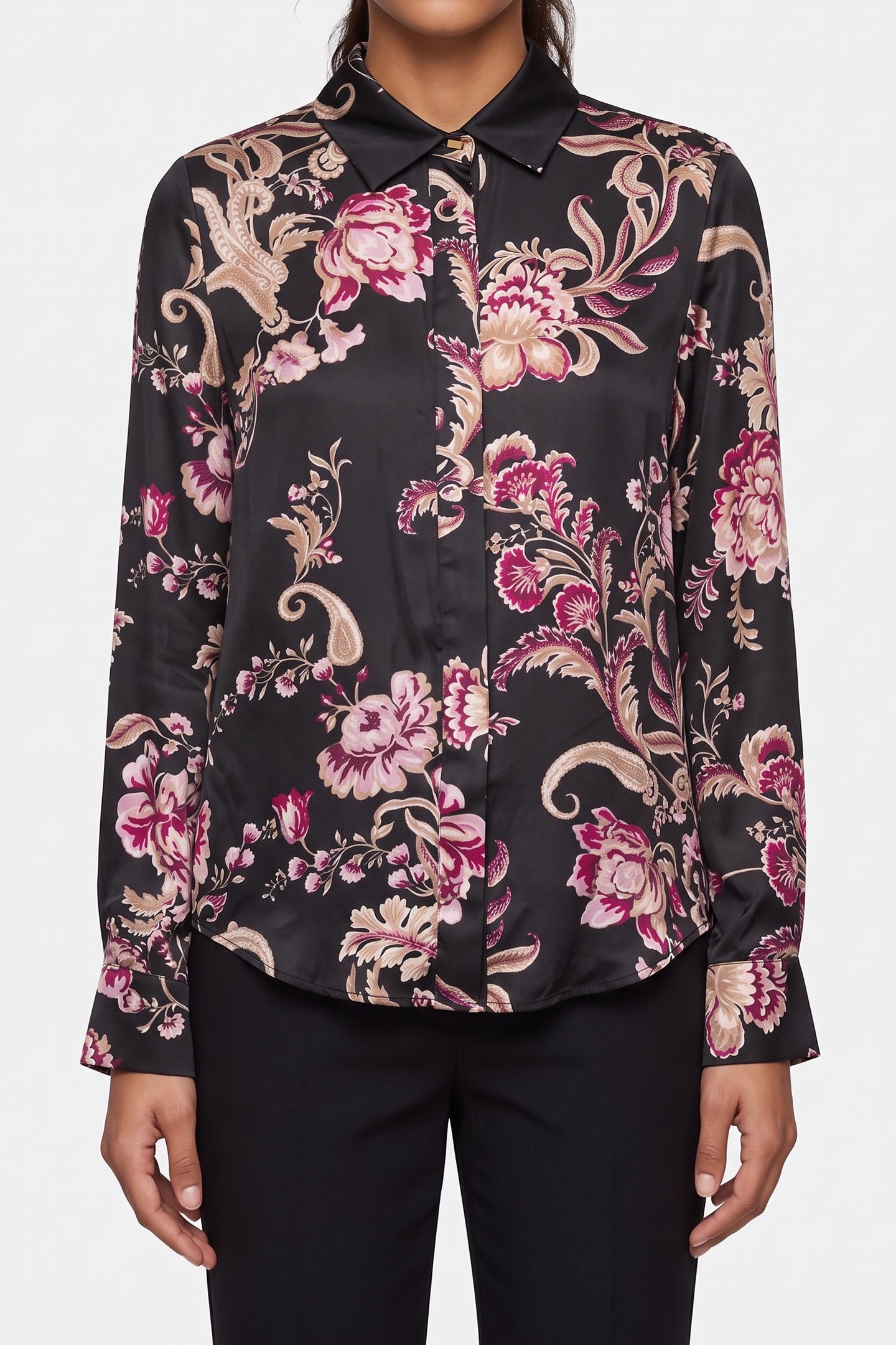 GUESS New Melissa Shirt Floral Paisley Black Taglia: 38 | Maglie a manica lunga Outlet | Donna | Nero