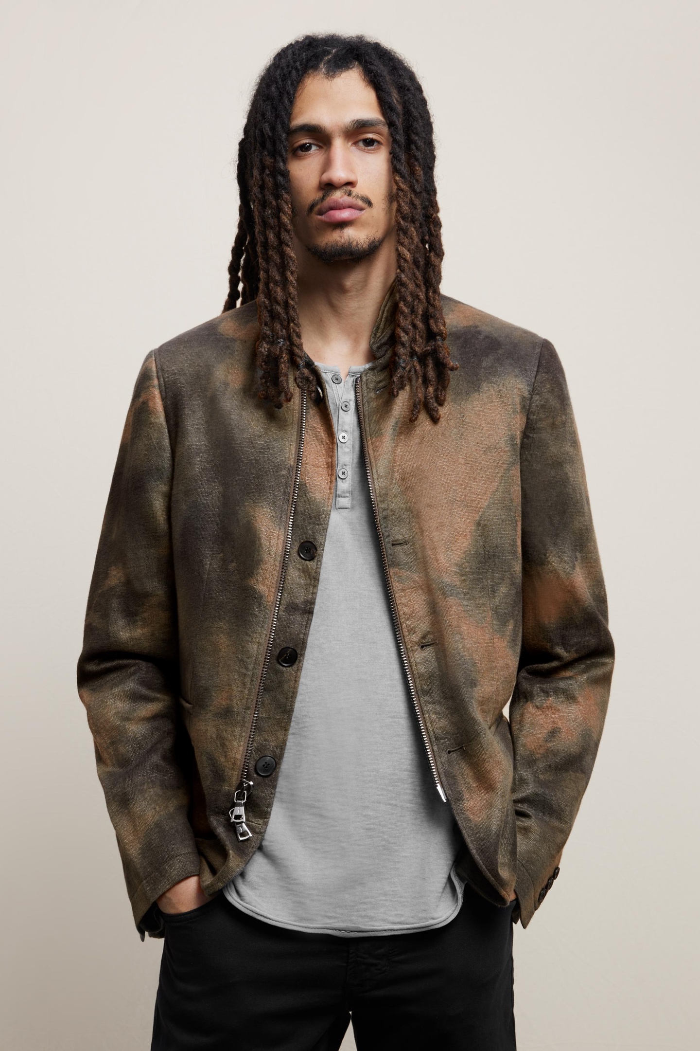 John Varvatos Slim Fit Zip/btn Closure Clay Brown Maat: 48 | Blazers Outlet | Heren | Bruin