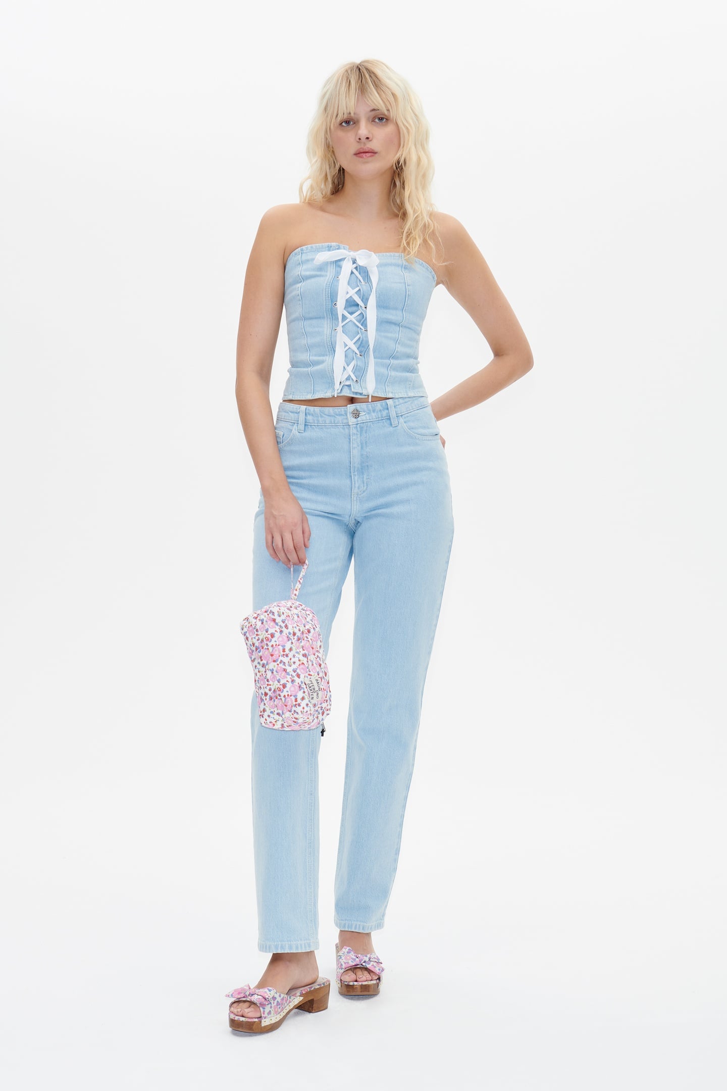 Baum und Pferdgarten Maoki Shirt Blue Worn Out Denim Maat: 38 | Onderhemden Outlet | Dames | Blauw