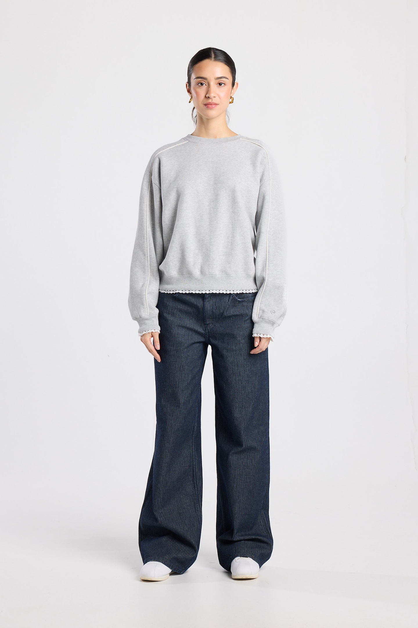 America Today Savannah Mid Grey Melange Maat: M | Longsleeves Outlet | Dames | Grijs