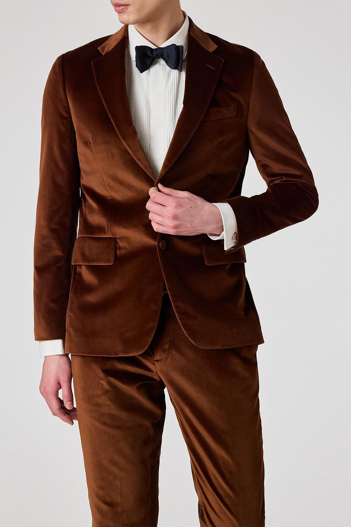 Paul Smith Mens Tailored Fit 2 Button Jacket Brown Maat: 46 | Blazers Outlet | Heren | Bruin