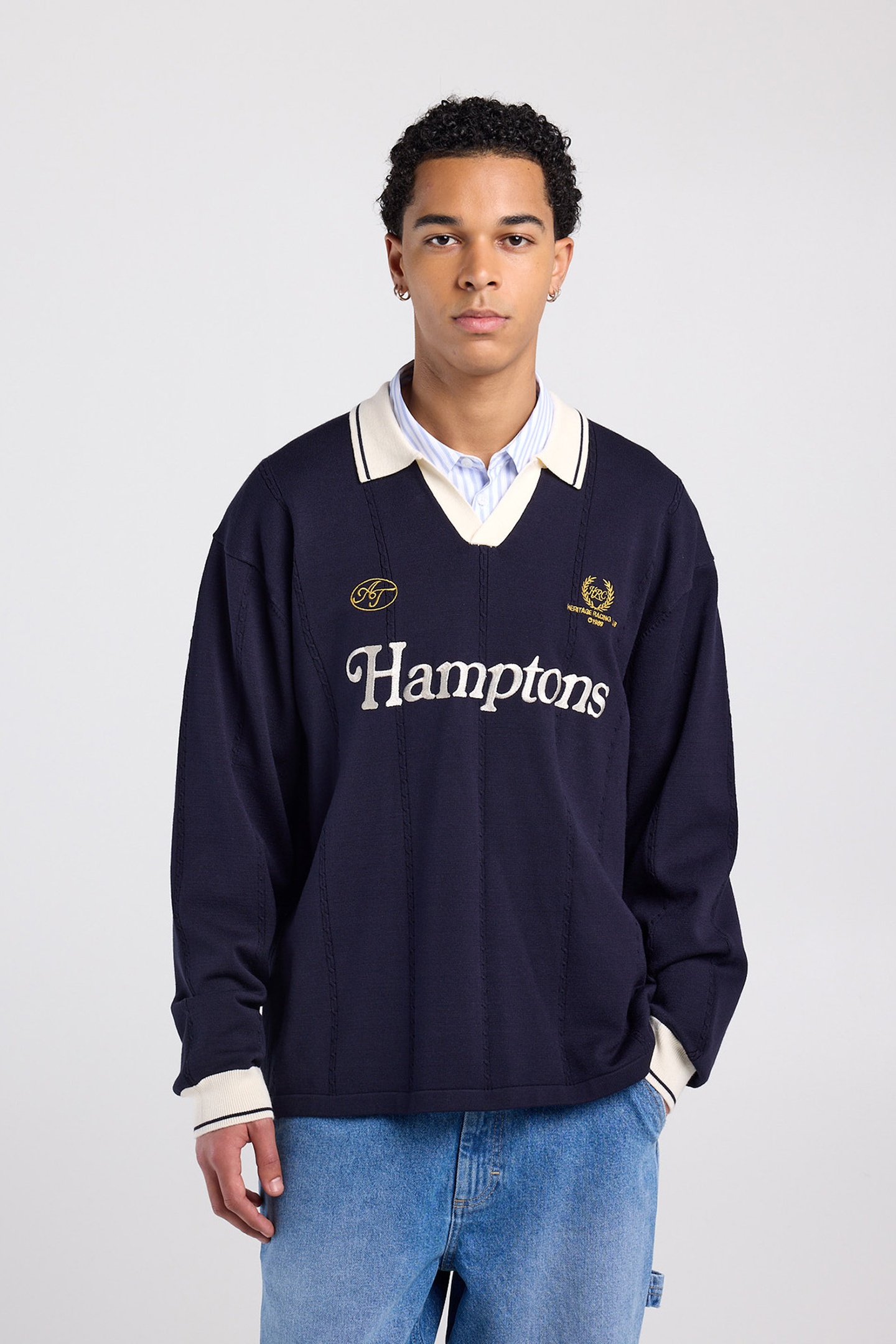 America Today Kolin Ls Midnight Maat: L | Sweaters Outlet | Heren | Blauw