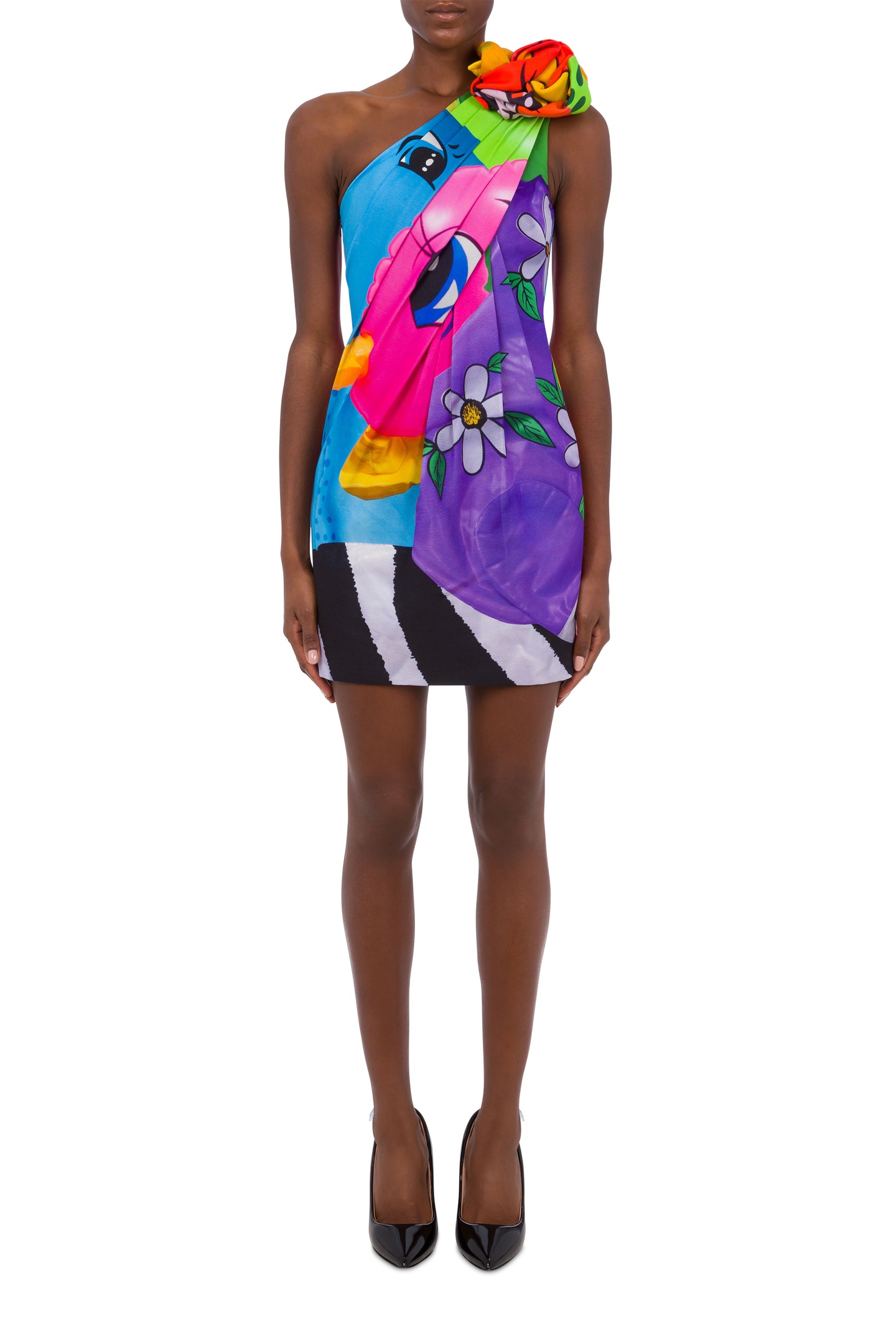 Moschino Inflatable Animals Ottoman Dress Multicolor Maat: 40 | Maxi Jurken Outlet | Dames | Paars