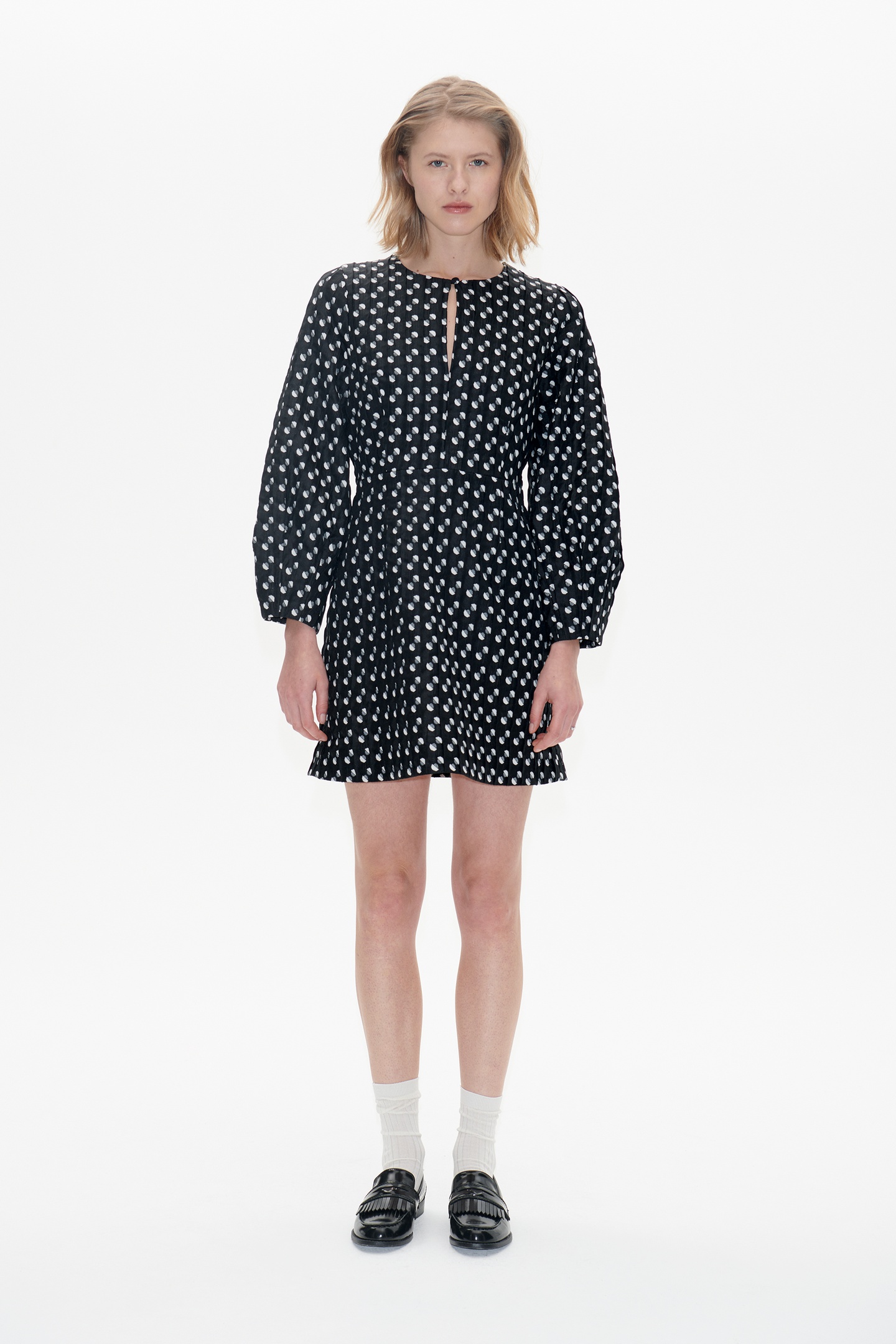 Baum und Pferdgarten Afifa Dress Black Jacquard Dot Maat: 32 | Mini Jurken Outlet | Dames | Zwart