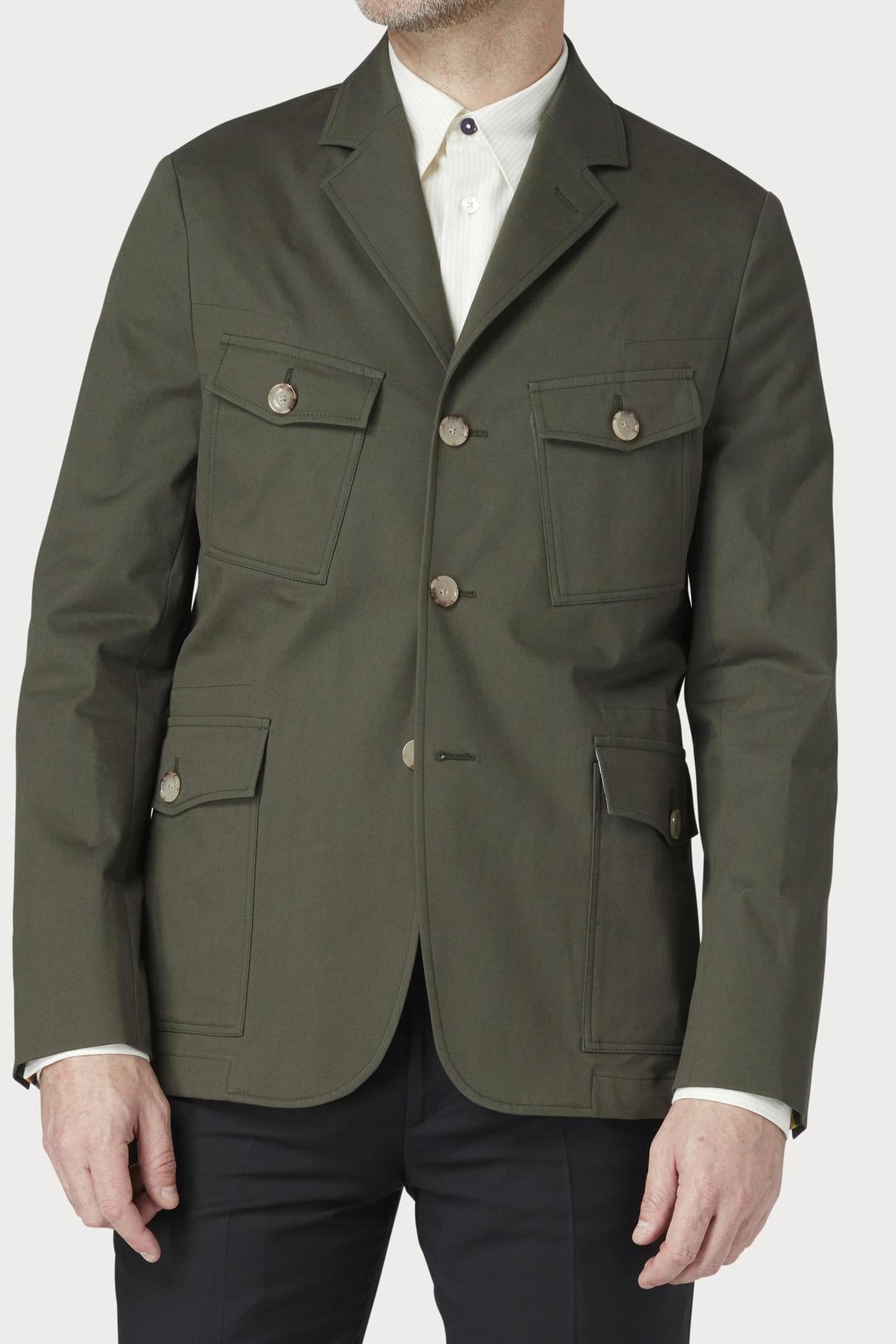 Paul Smith Mens 3 Button Jacket Smoke Größe: 48 | Militärjacken Outlet | Herren