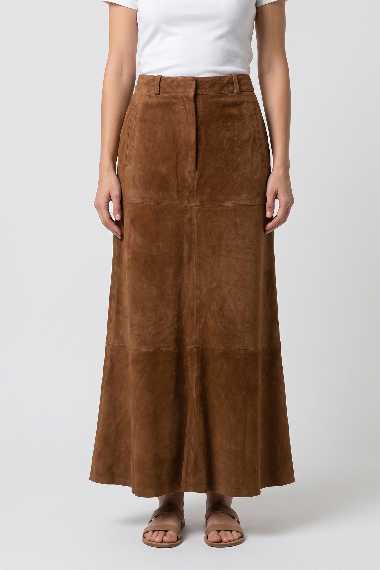 & Other Stories X Clover Suede Skirt Beige Maat: 36 | Leren rokken Outlet | Dames | Bruin
