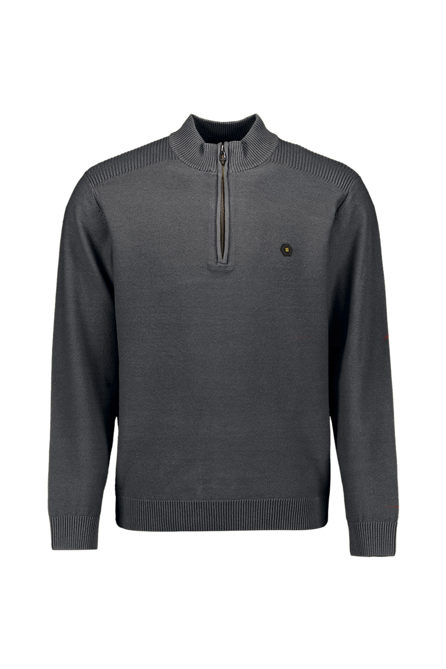 No Excess Pullover Half Zip Shoulder Detail Dark Steel Größe: S | Pullover Outlet | Herren