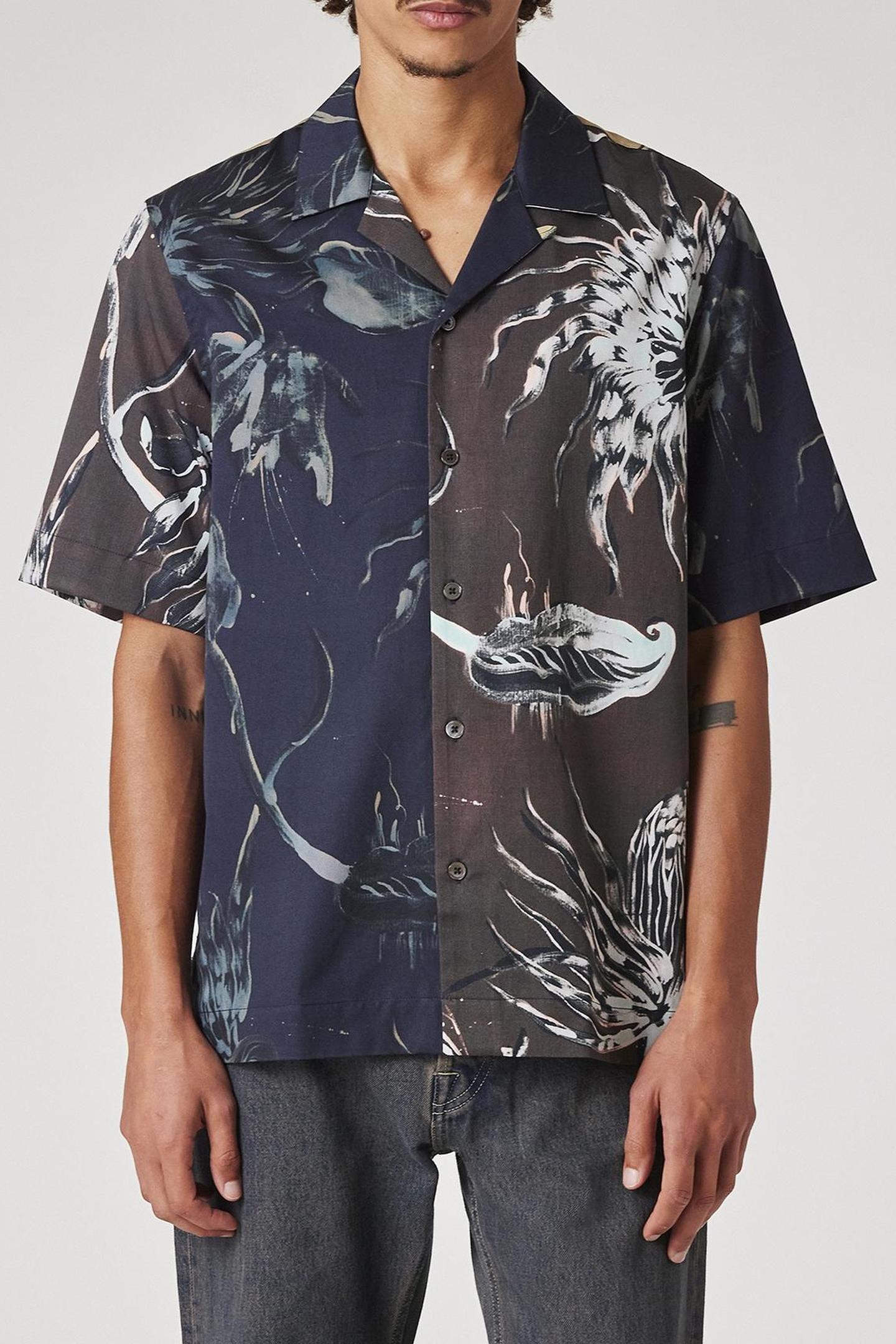 Paul Smith Mens S/s Regular Fit Shirt Navy Maat: XS | Casual Overhemden Outlet | Heren | Blauw
