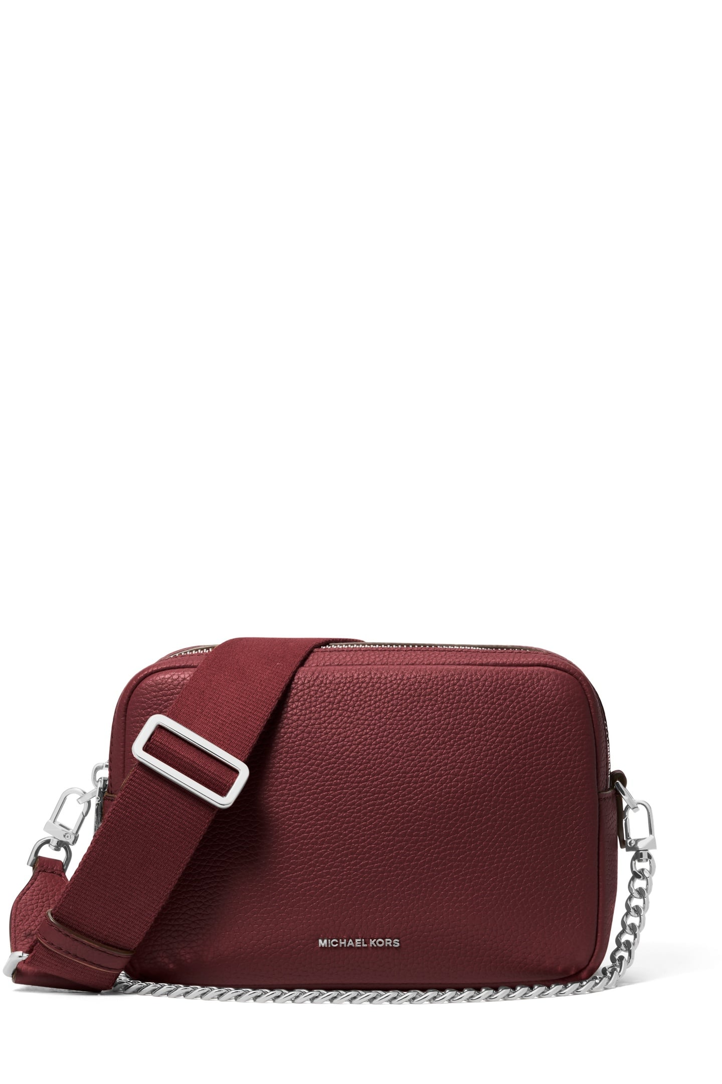 Michael Kors Medium Double Zip Chain Camera Crossbody Oxblood Maat: OS | Handtassen Outlet | Dames