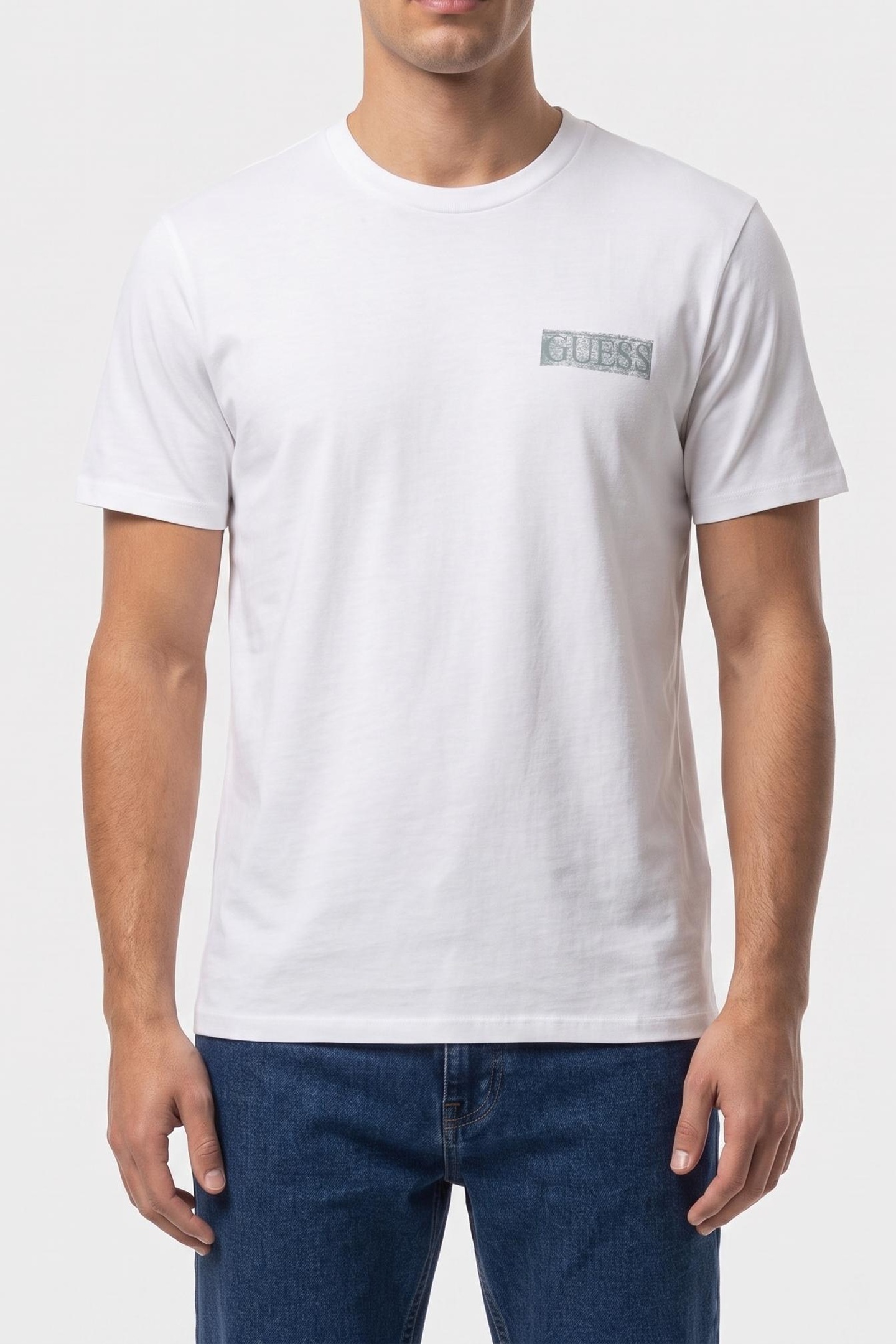 GUESS Ss Bsc Painters Tee Pure White/full Grey Taglia: S | Magliette basic Outlet | Uomo | Grigio
