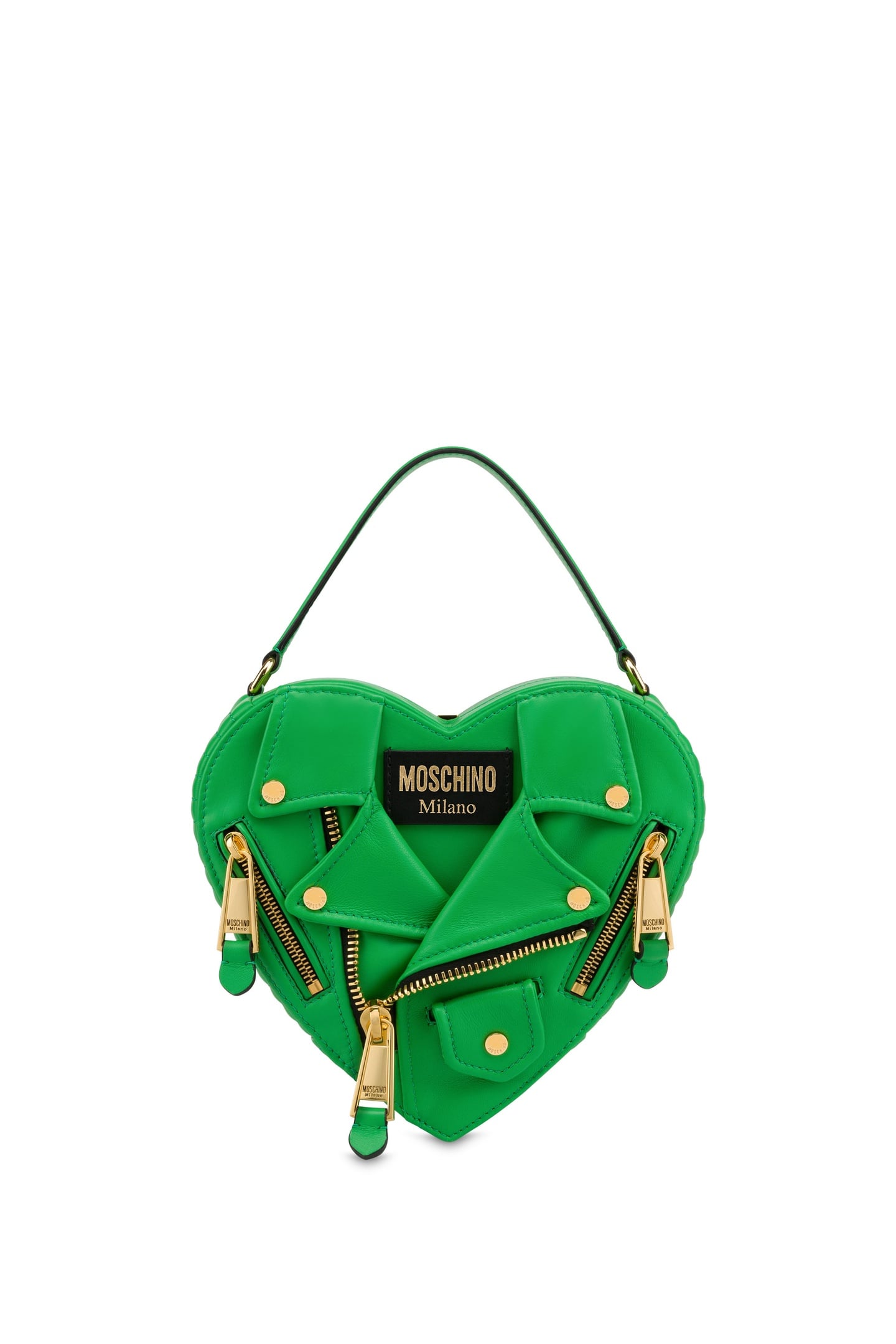 Moschino Heart Biker Bag In Nappa Leather Green Maat: OS | Handtassen Outlet | Dames | Groen