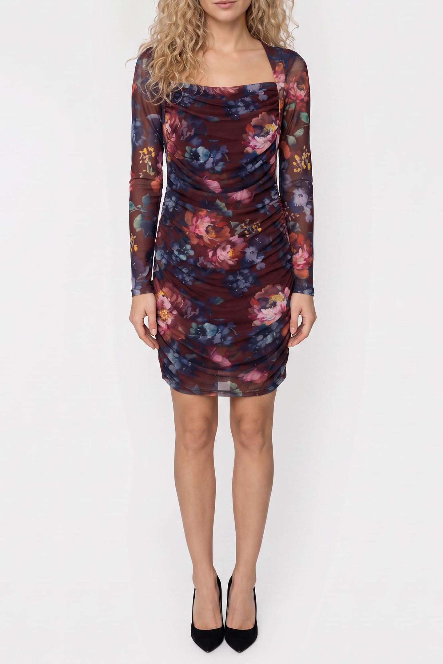 GUESS Ls Square Nk Bernard Midnight Bloom Print Taglia: XS | Abiti Mini Outlet | Donna