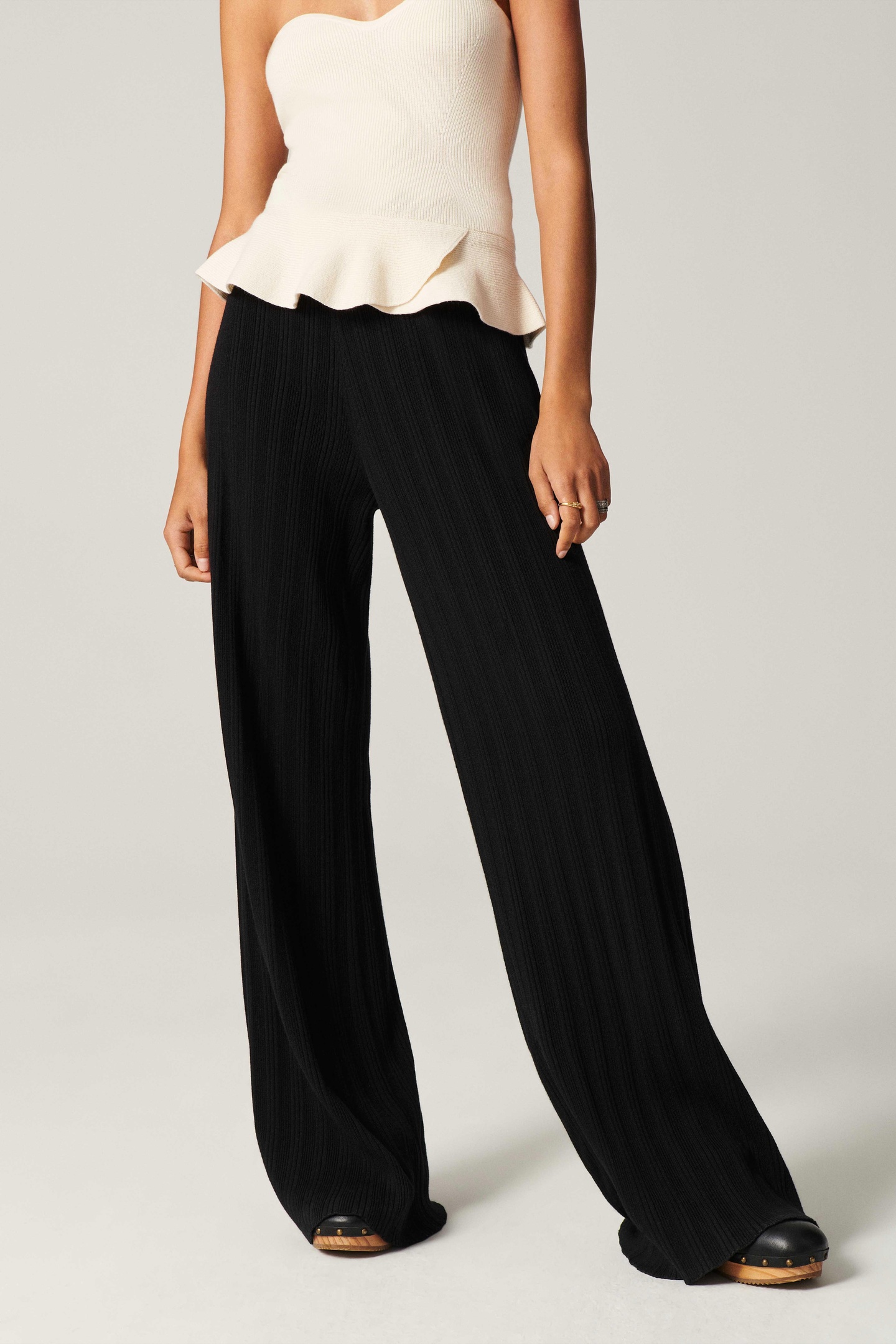 BA&SH Flare Trousers Black Maat: L | Wijde Broeken Outlet | Dames | Zwart
