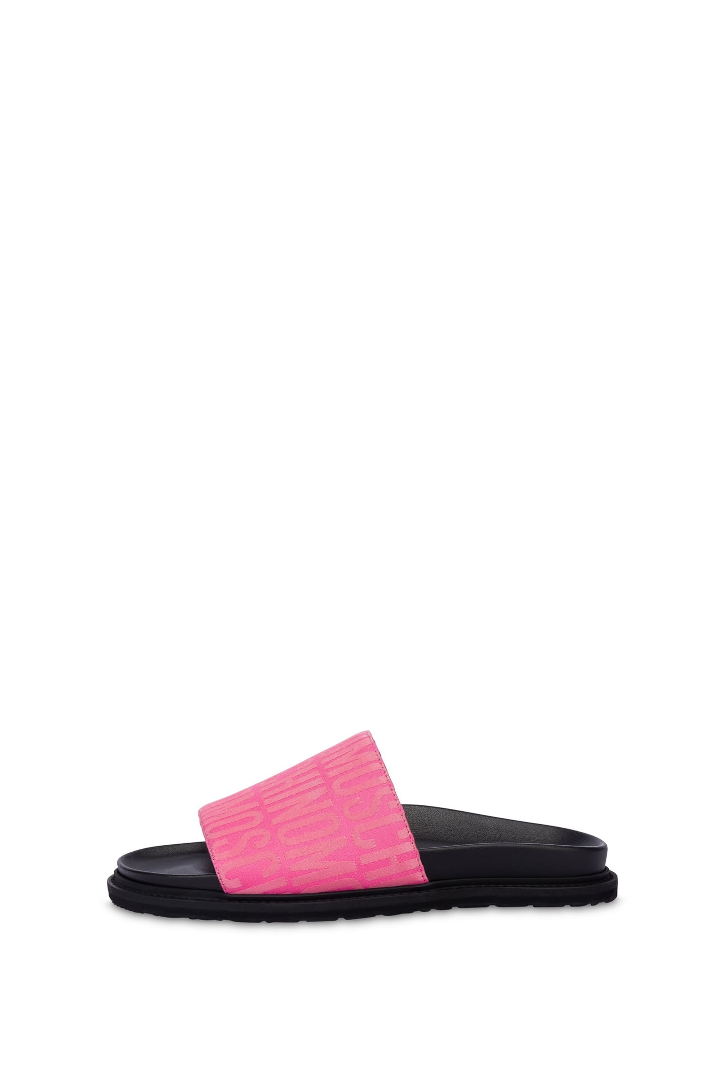 Moschino Allover Logo Nylon Slide Sandals Pink Maat: 37 | Sandalen Outlet | Dames | Roze