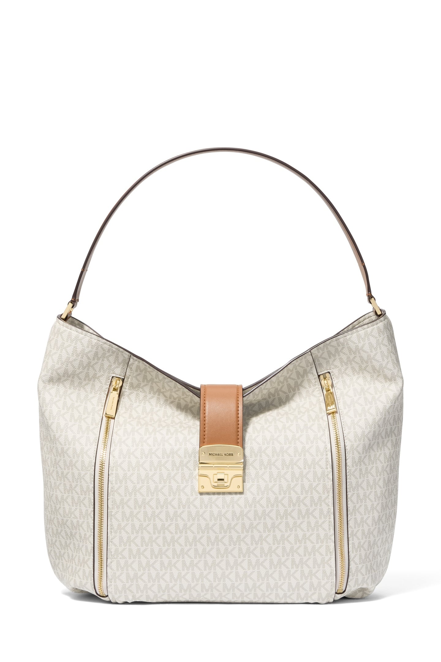 Michael Kors Large Hobo Shoulder Vanilla/acorn Maat: OS | Handtassen Outlet | Dames | Beige