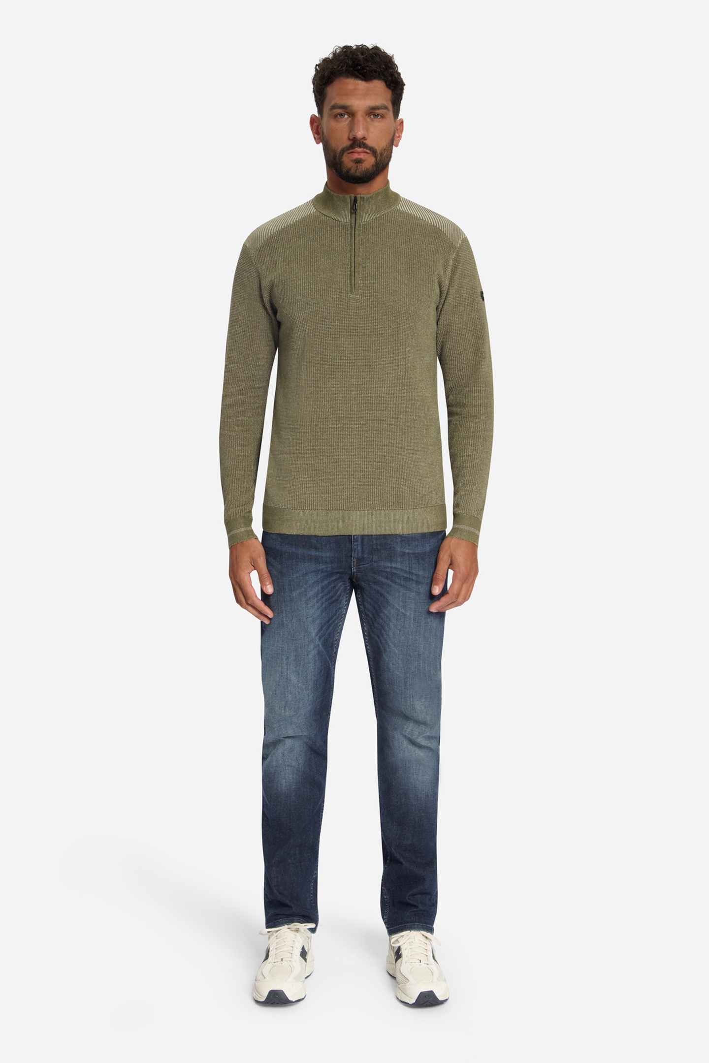 No Excess Pullover Half Zip Plated Moss Größe: S | Longsleeves Outlet | Herren