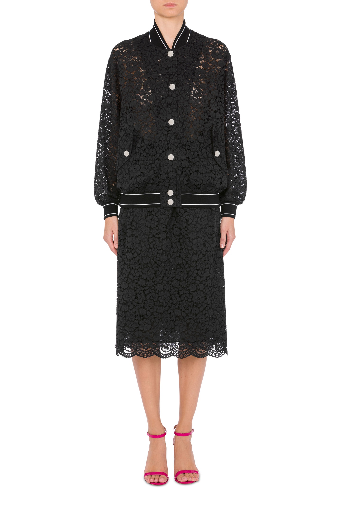 Moschino Lace Bomber Jacket Black Maat: 40 | Blazers Outlet | Dames | Zwart