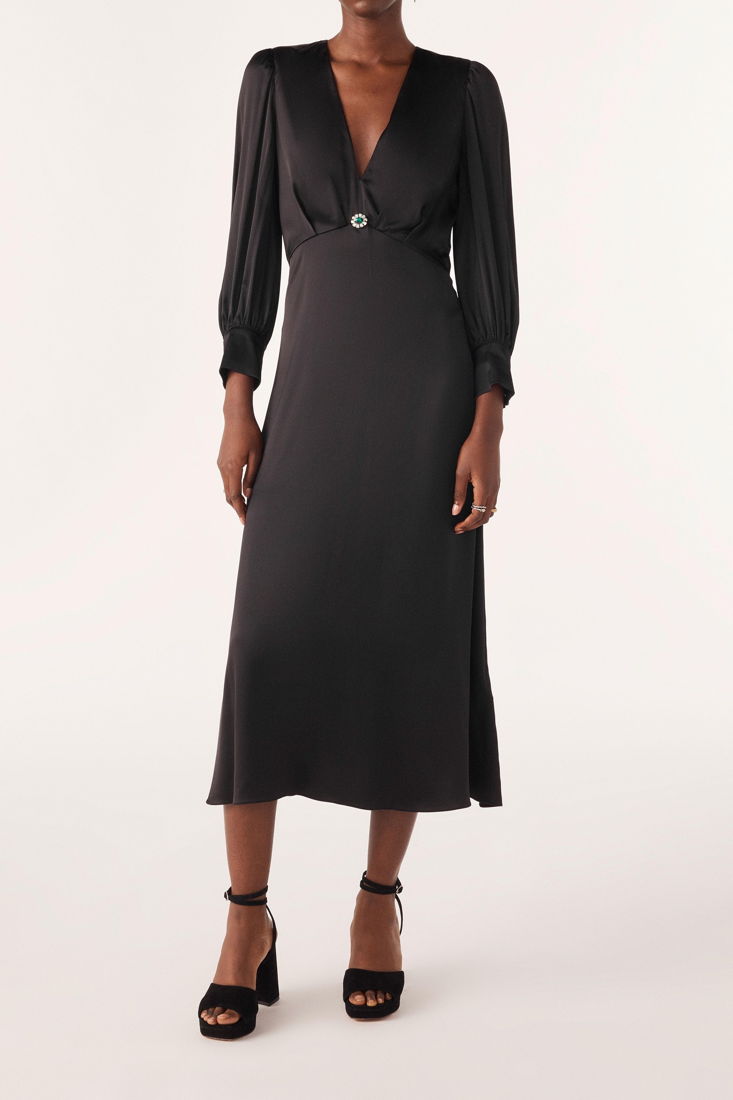 BA&SH Long Dress Black Maat: L | Midi Jurken Outlet | Dames | Zwart
