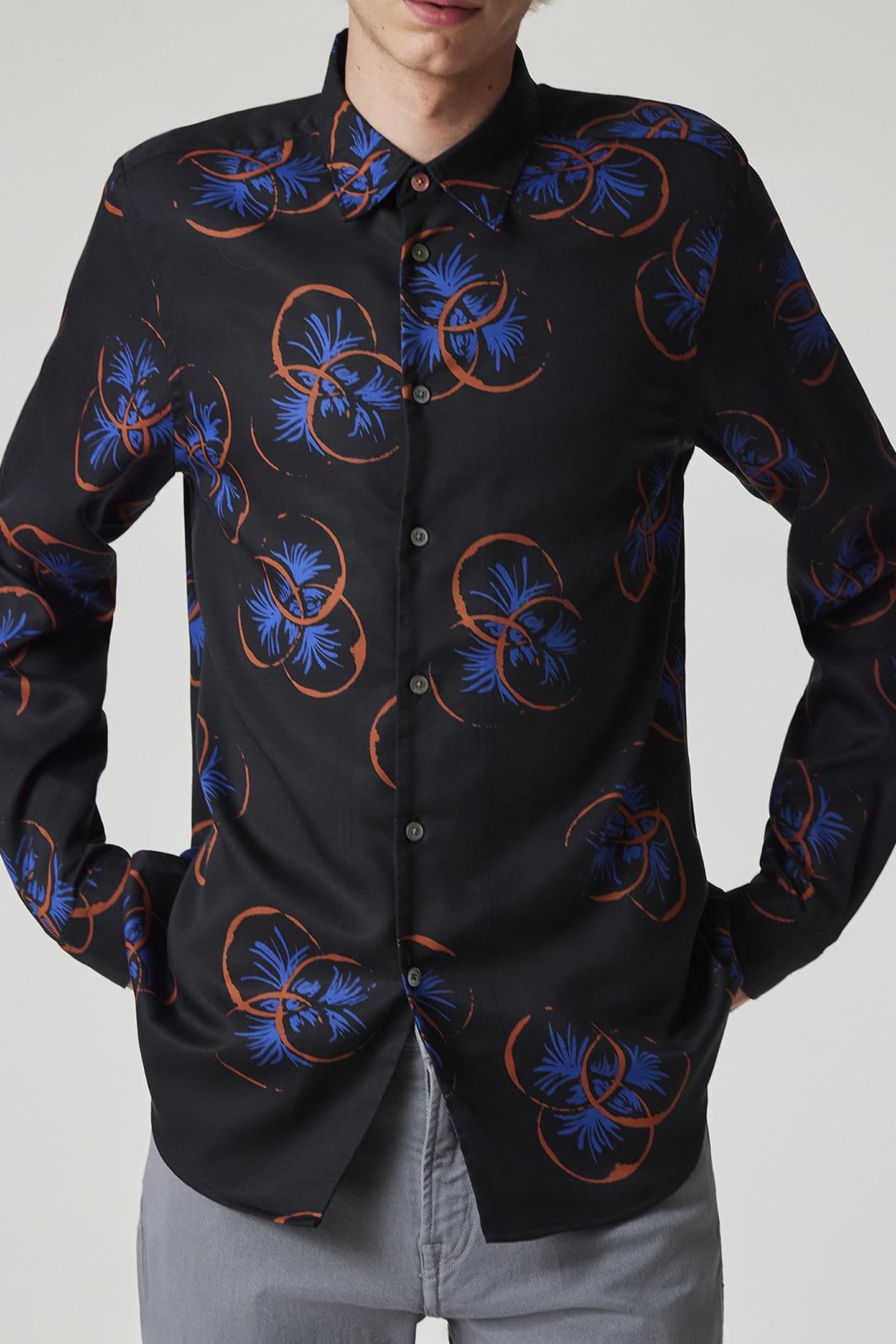 Paul Smith Mens Ls Regular Fit Shirt Very Dark Navy Maat: M | Casual Overhemden Outlet | Heren | Zwart