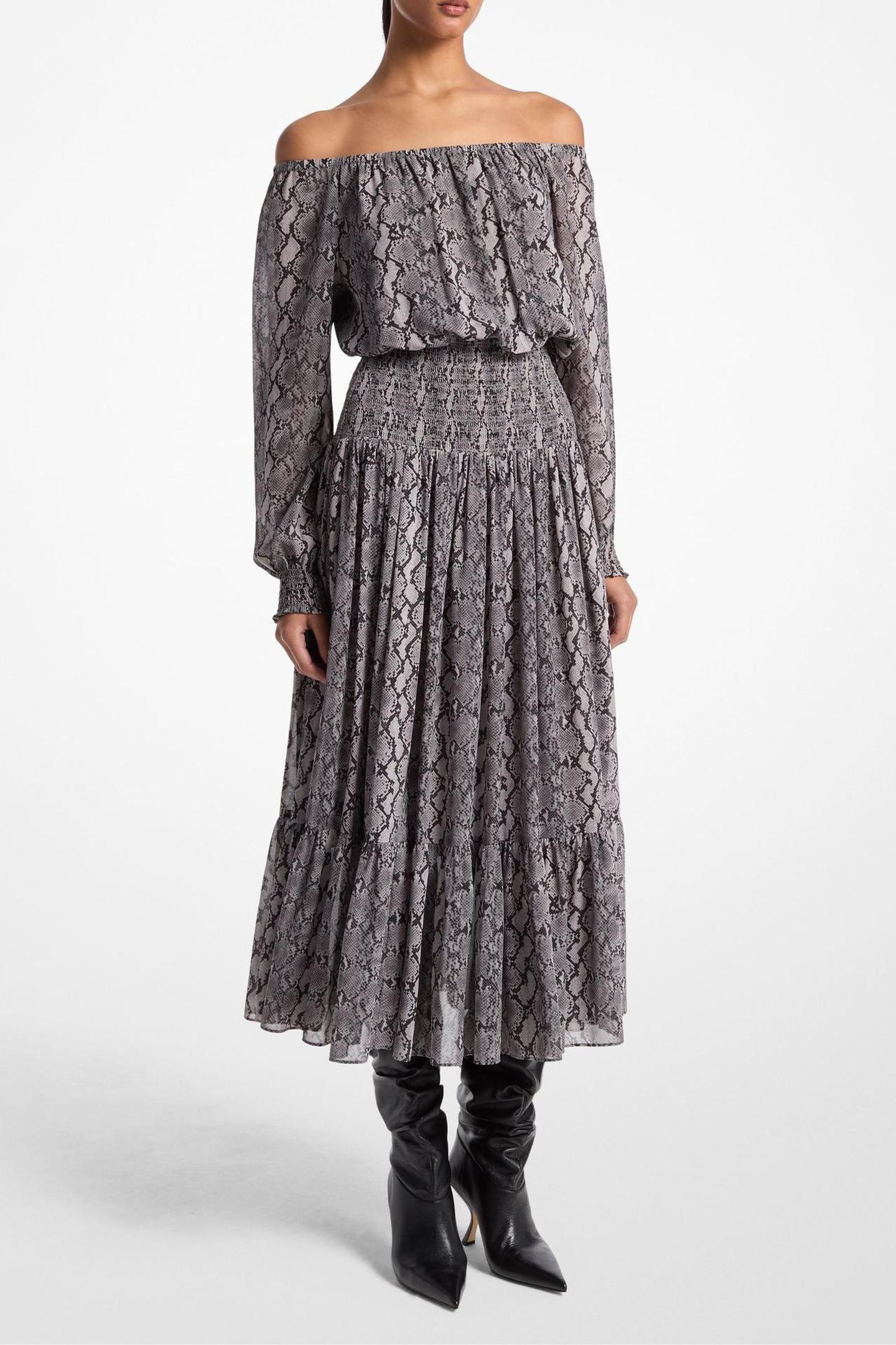 Michael Kors Boat Neck Smock Maxi Dress Black Maat: XS | Maxi Jurken Outlet | Dames | Zwart