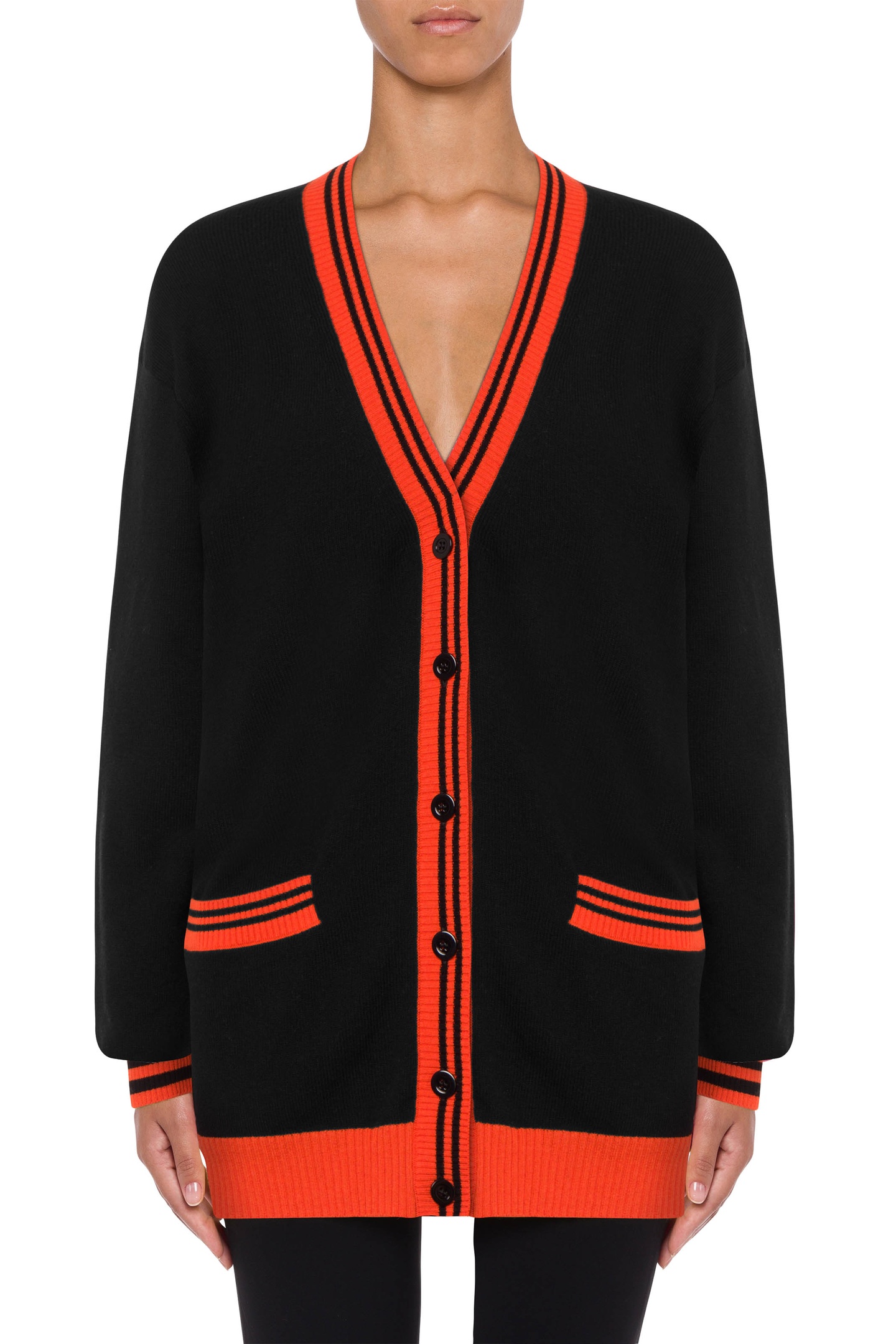Moschino Cardigan Varsity Teddy Bear Black Maat: 40 | Sweaters Outlet | Dames | Zwart