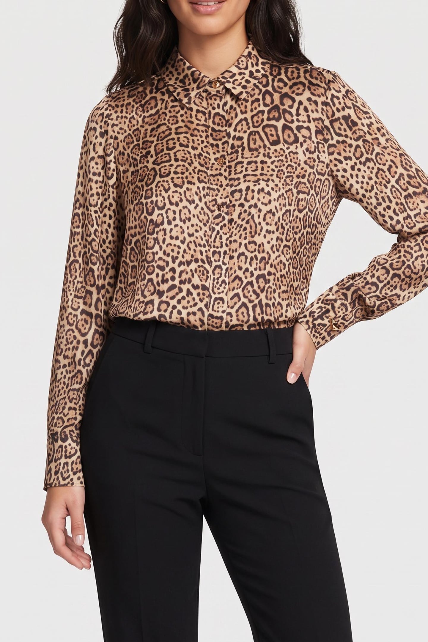 GUESS New Melissa Shirt Charming Leopard All Taglia: 38 | Maglie a manica lunga Outlet | Donna