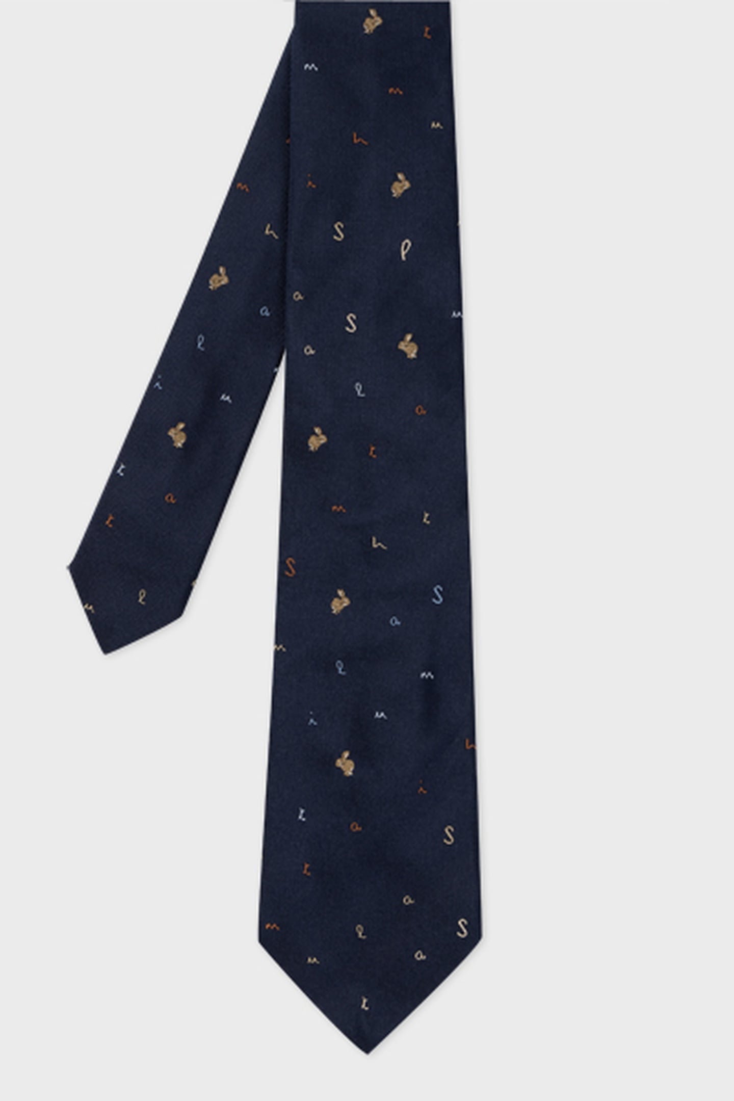 Paul Smith Men Tie Rabbit Letters Navy Size: 8 | Ties Outlet | Heren | Blauw