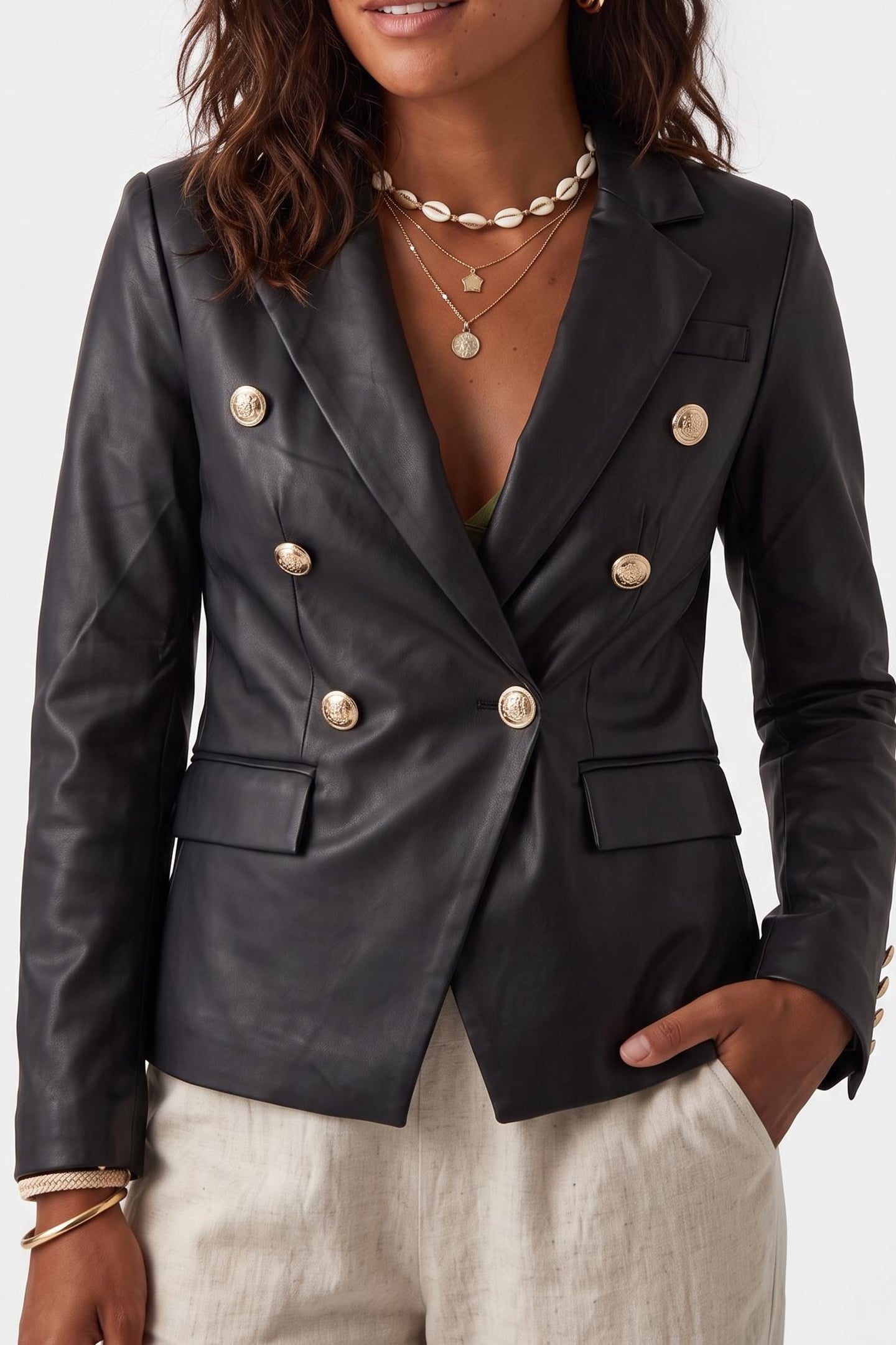 GUESS Pamela Pu Leather Bl Jet Black A996 Size: 40 | Leather & Biker Jackets Outlet | Dames | Zwart