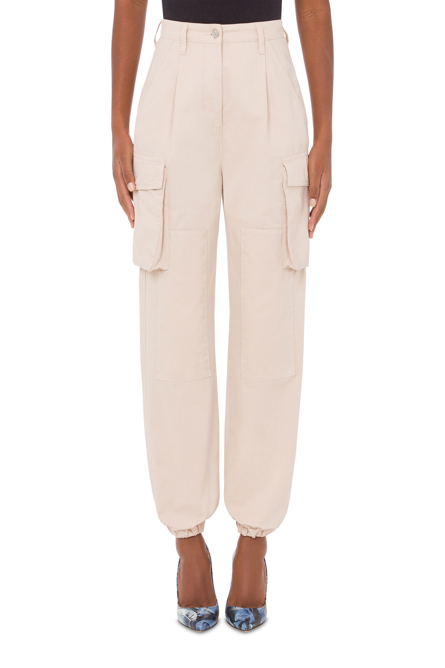 Moschino Garment-dyed Gabardine Cargo Trousers Beige Maat: 40 | Cargobroeken Outlet | Dames | Beige