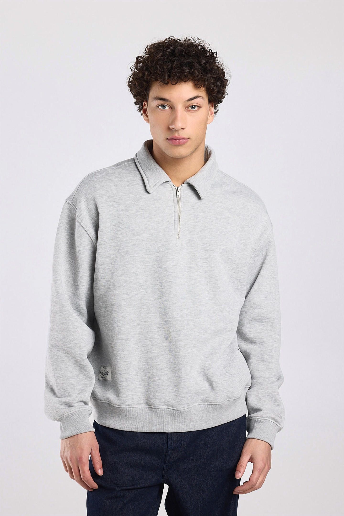 America Today Sood Half Zip Light Grey Melange Maat: XL | Coltruien Outlet | Heren | Grijs