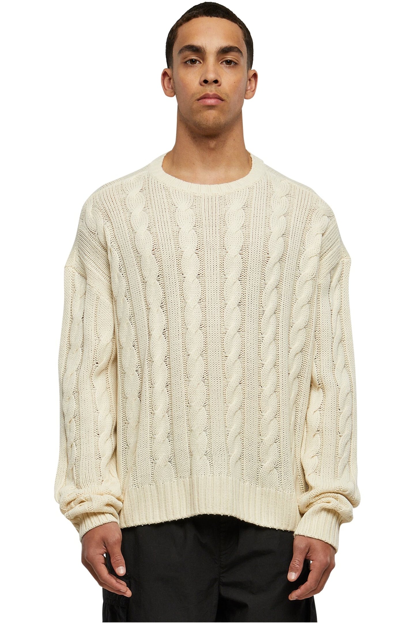 Urban Classics Boxy Sweater Sand Maat: XL | Sweaters Outlet | Heren | Ecru