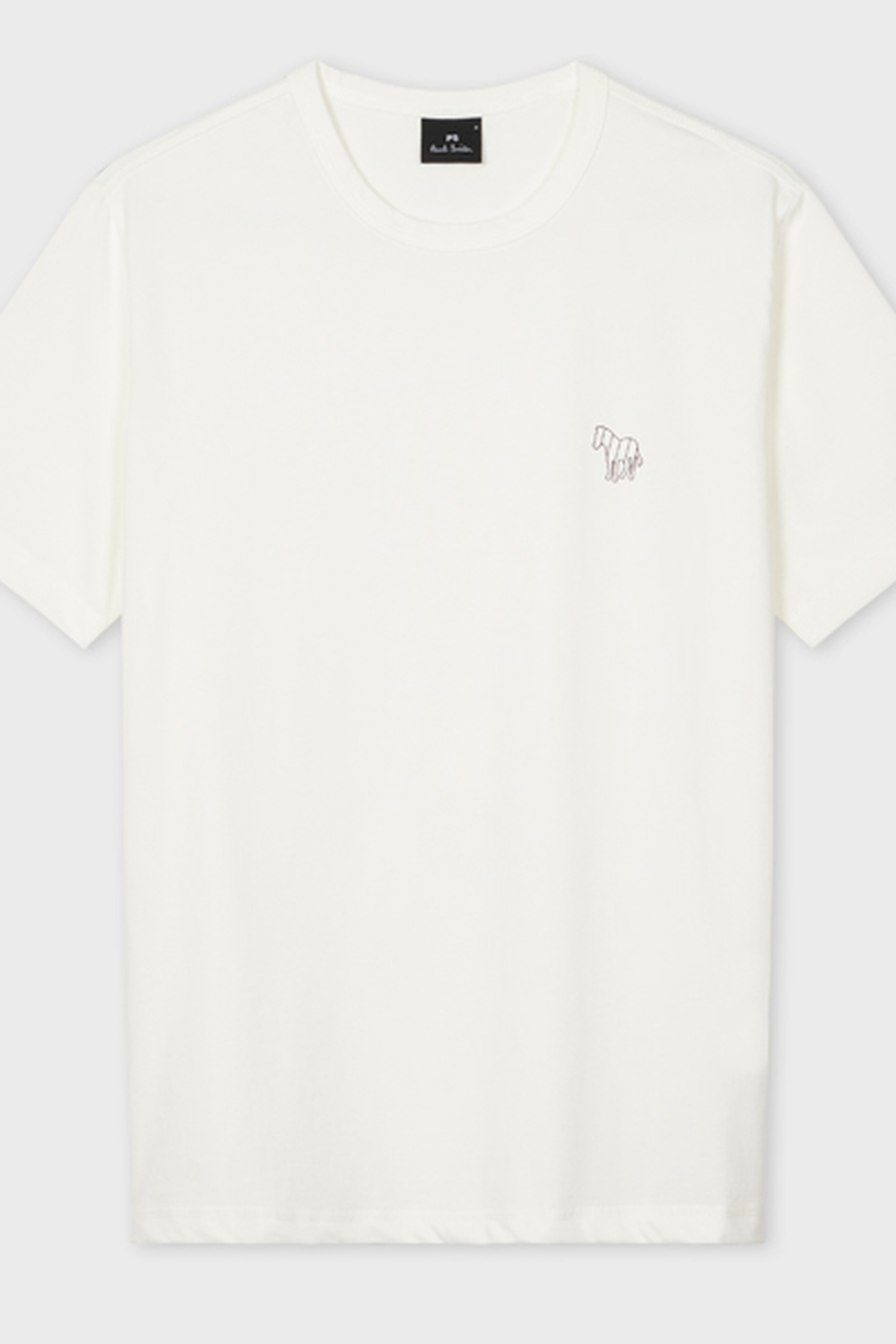 Paul Smith Mens Reg Fit Ss Tshirt Zebra Stripe Off White Maat: S | Basic T-Shirts Outlet | Heren | Wit