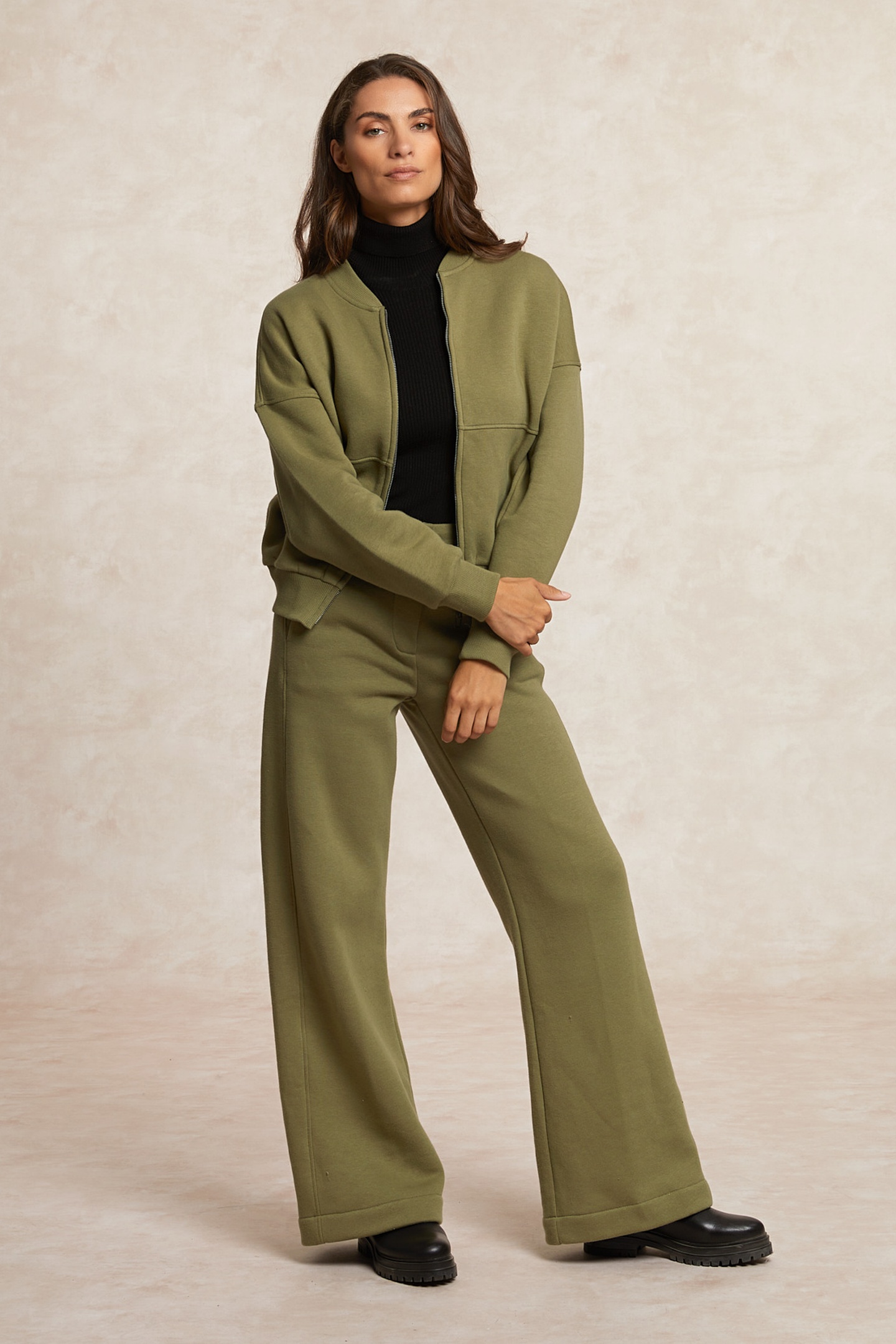 River Woods Fleece Bomber Cardigan Moss Green Maat: XL | Bomberjacks Outlet | Dames | Groen