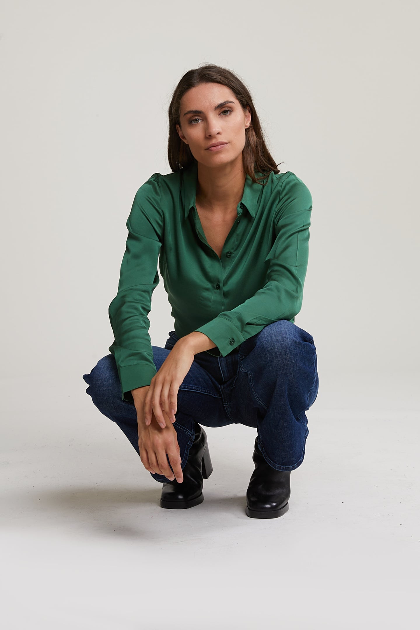 River Woods Classic Shirt Green Maat: 40 | Longsleeves Outlet | Dames | Groen