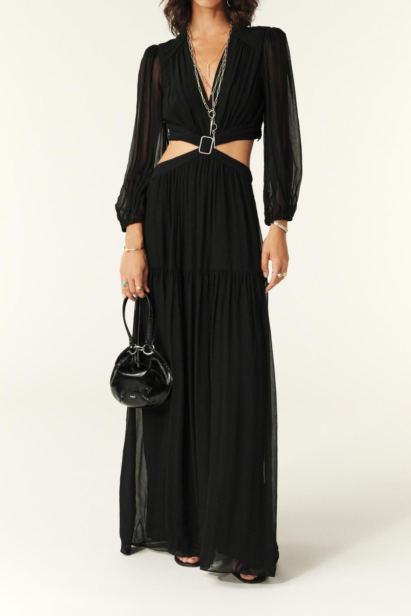 BA&SH Long Dress Black Maat: M | Maxi Jurken Outlet | Dames | Zwart