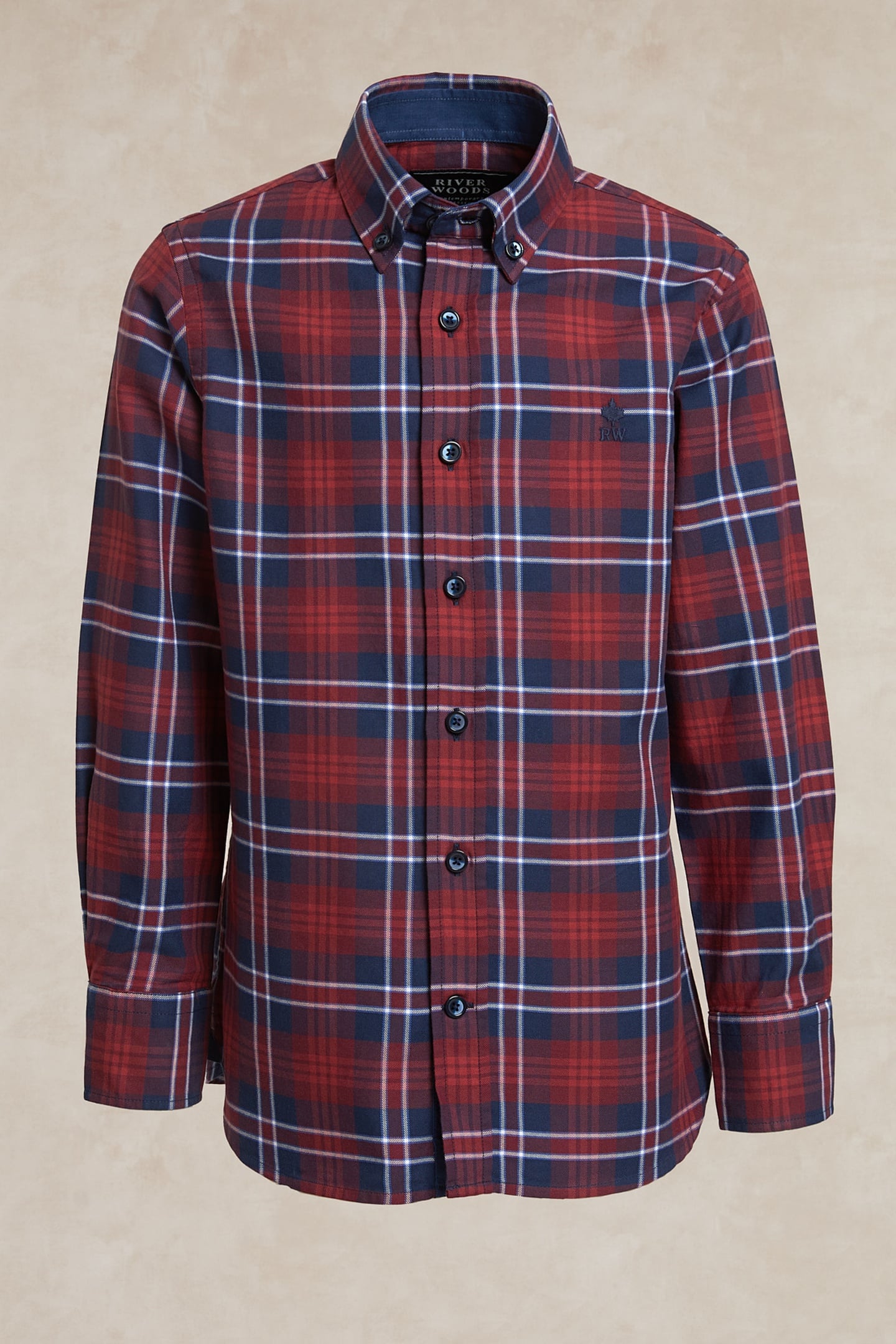 River Woods Cotton Checked Shirt Blue/red Maat: 8 | Overhemden Outlet | kids | Blauw