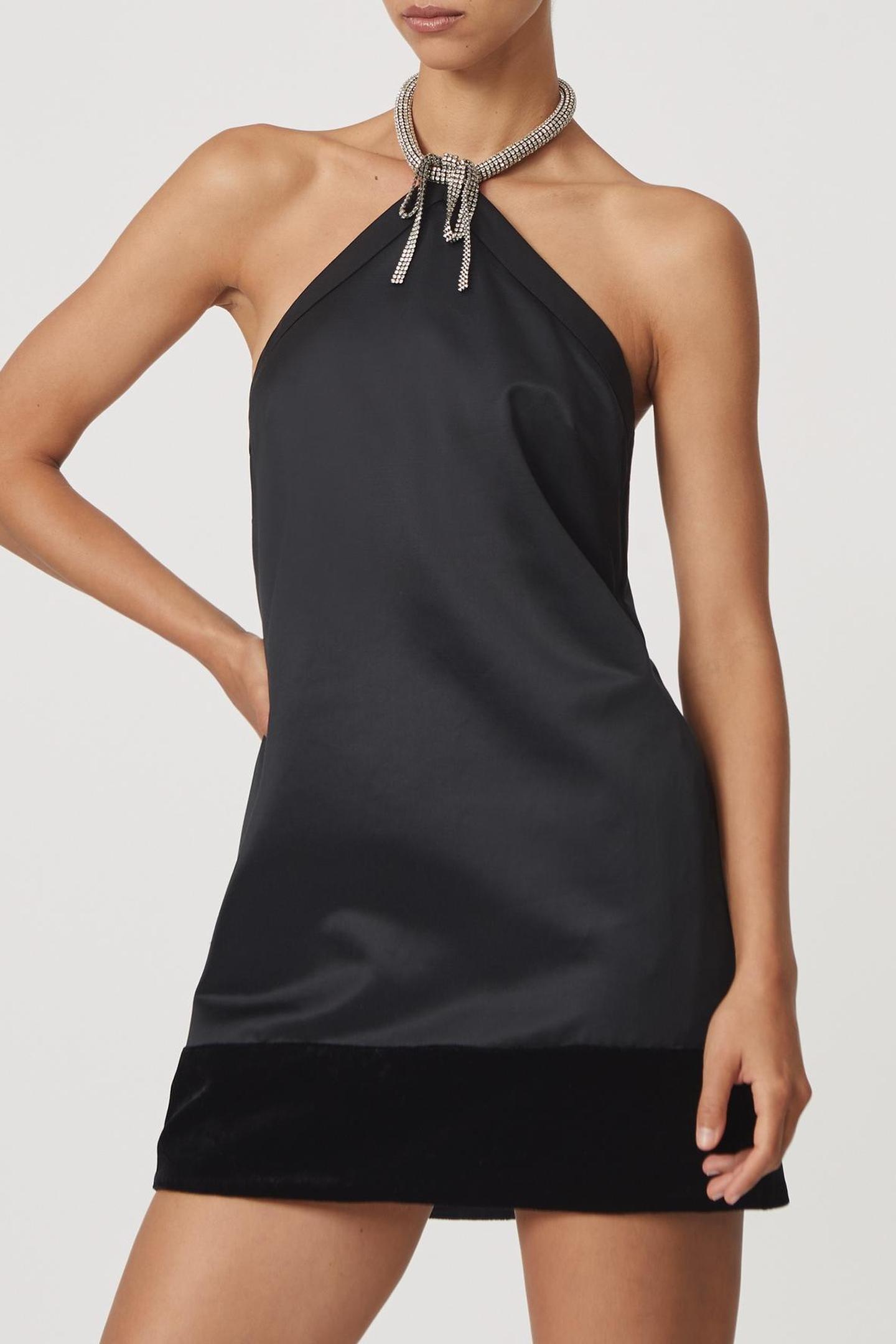 Reiss Embellished Necklace Mini Dress Black Maat: 4 | Mini Jurken Outlet | Dames | Zwart