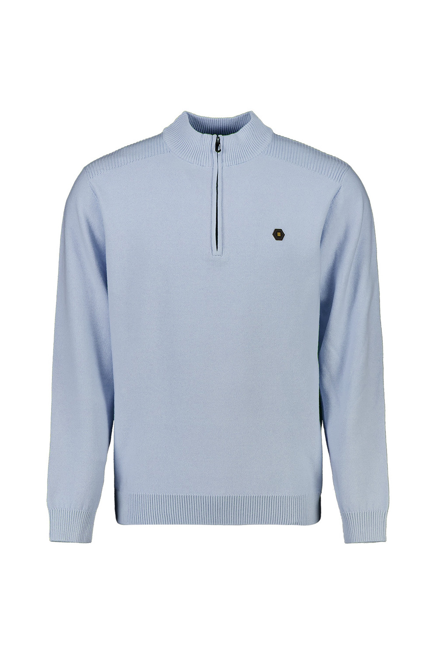 No Excess Pullover Half Zip Shoulder Detail Dusty Blue Größe: S | Turtlenecks Outlet | Herren | Blau