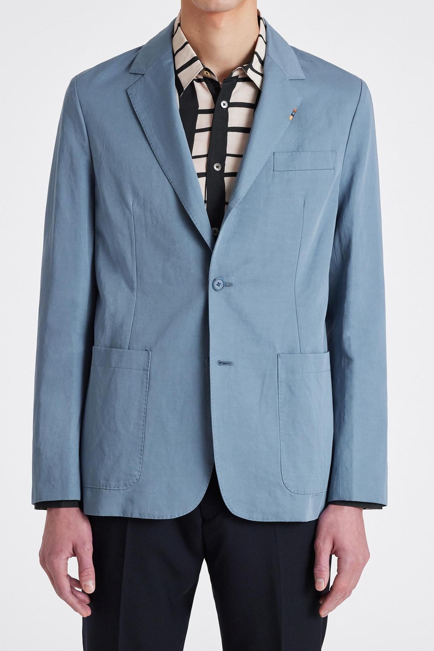 Paul Smith Mens 2btn Sb Jacket Greyish Blue Size: 50 | Blazers Outlet | Heren | Blauw