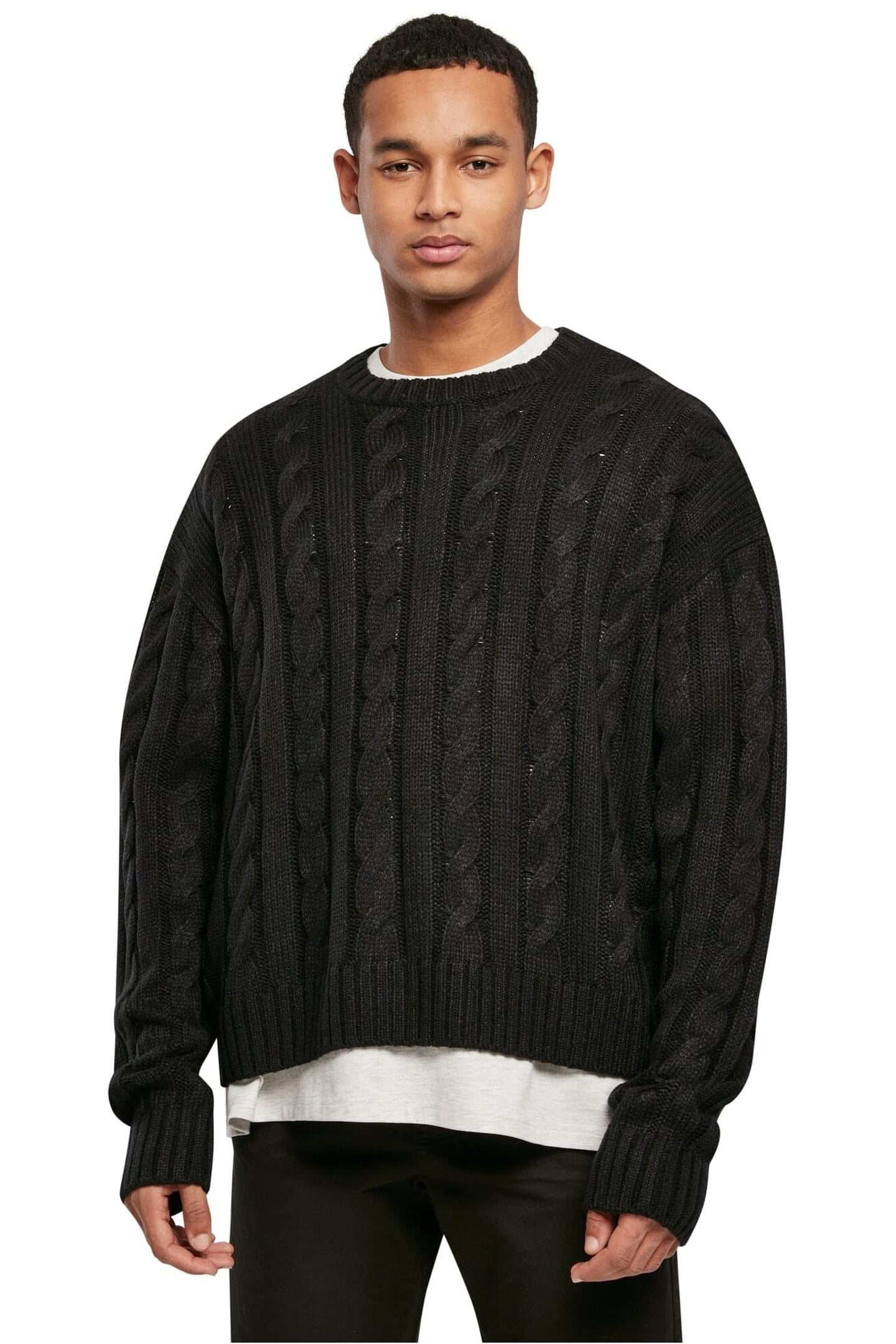Urban Classics Boxy Sweater Black Maat: M | Sweaters Outlet | Heren | Zwart