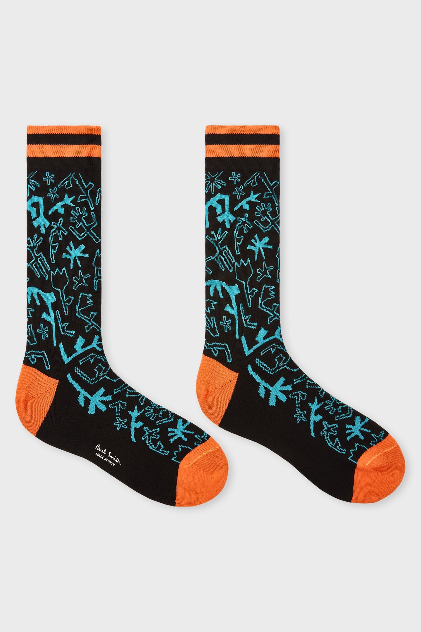 Paul Smith Men Sock Dancing Flowers Black Size: OS | Socks Outlet | Heren | Zwart