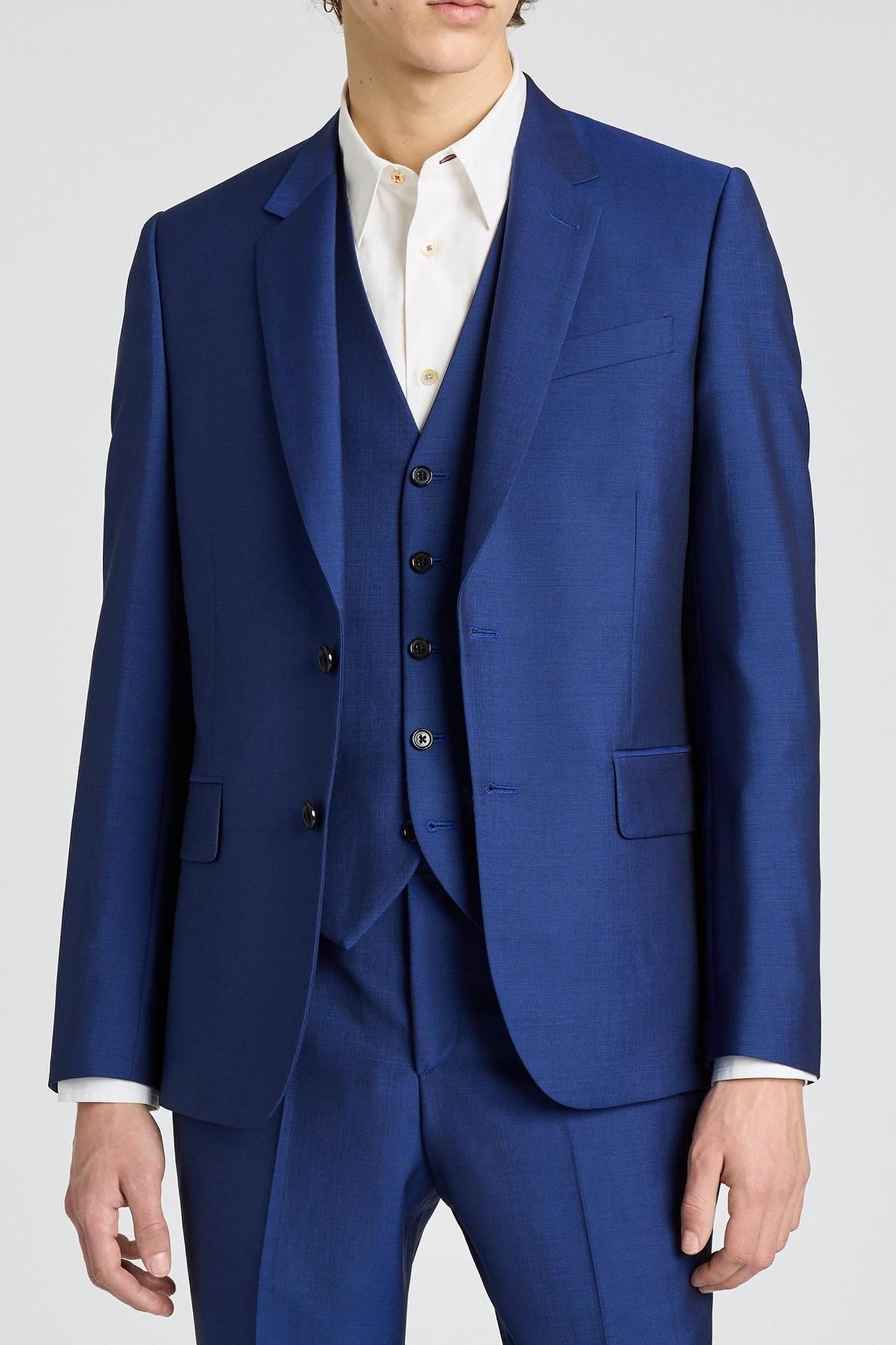 Paul Smith Mens Tailored Fit 3pce 2 Button Suit Cobalt Blue Size: 50 R | Blazers Outlet | Heren | Blauw