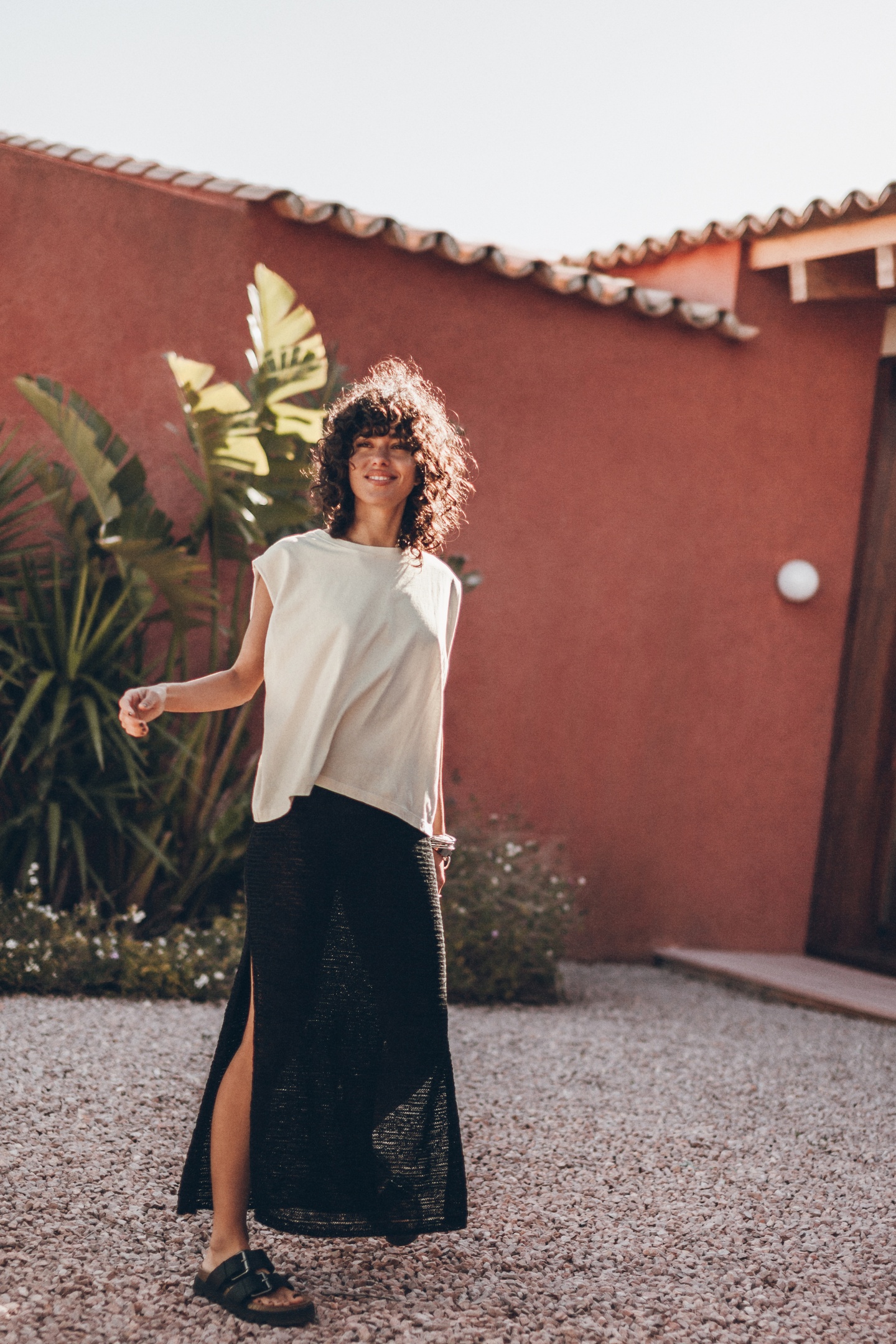 Mikuta The Black Long Knitted Skirt Black Maat: M | Maxi Rokken Outlet | Dames | Zwart