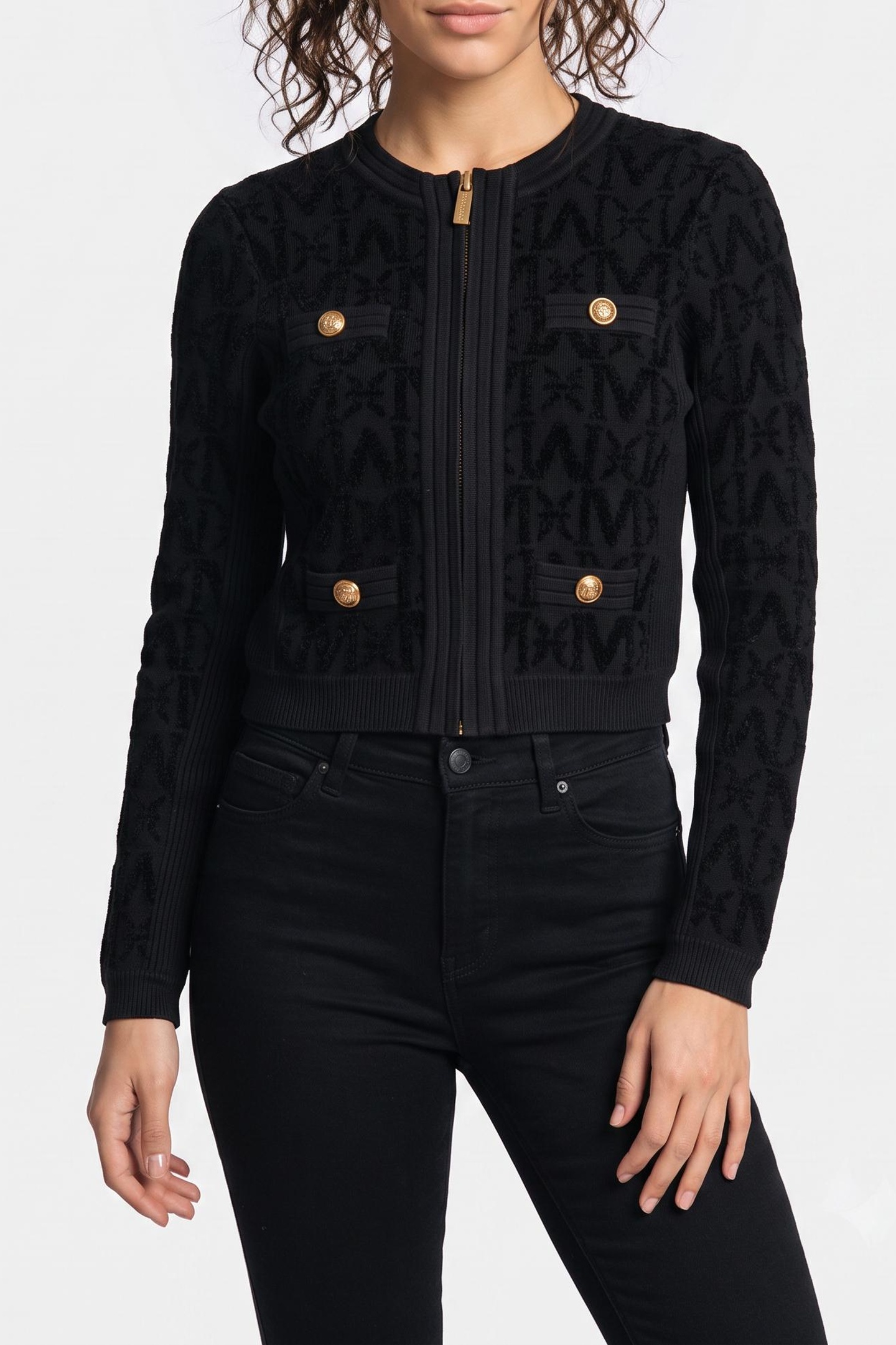 GUESS Hermione Chenille Zi Jet Black A996 Taglia: XS | Maglioni a maglia Outlet | Donna | Nero