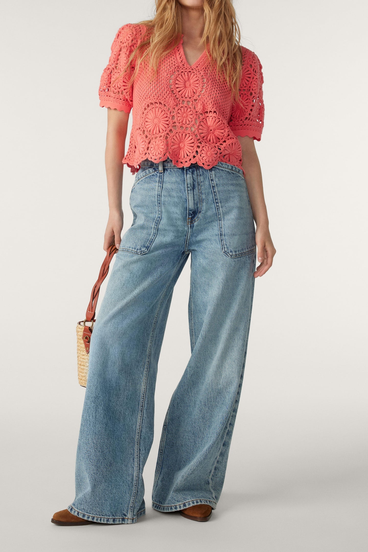 BA&SH Short Sleeves Knit Corail Maat: XS | Blouses Outlet | Dames | Blauw
