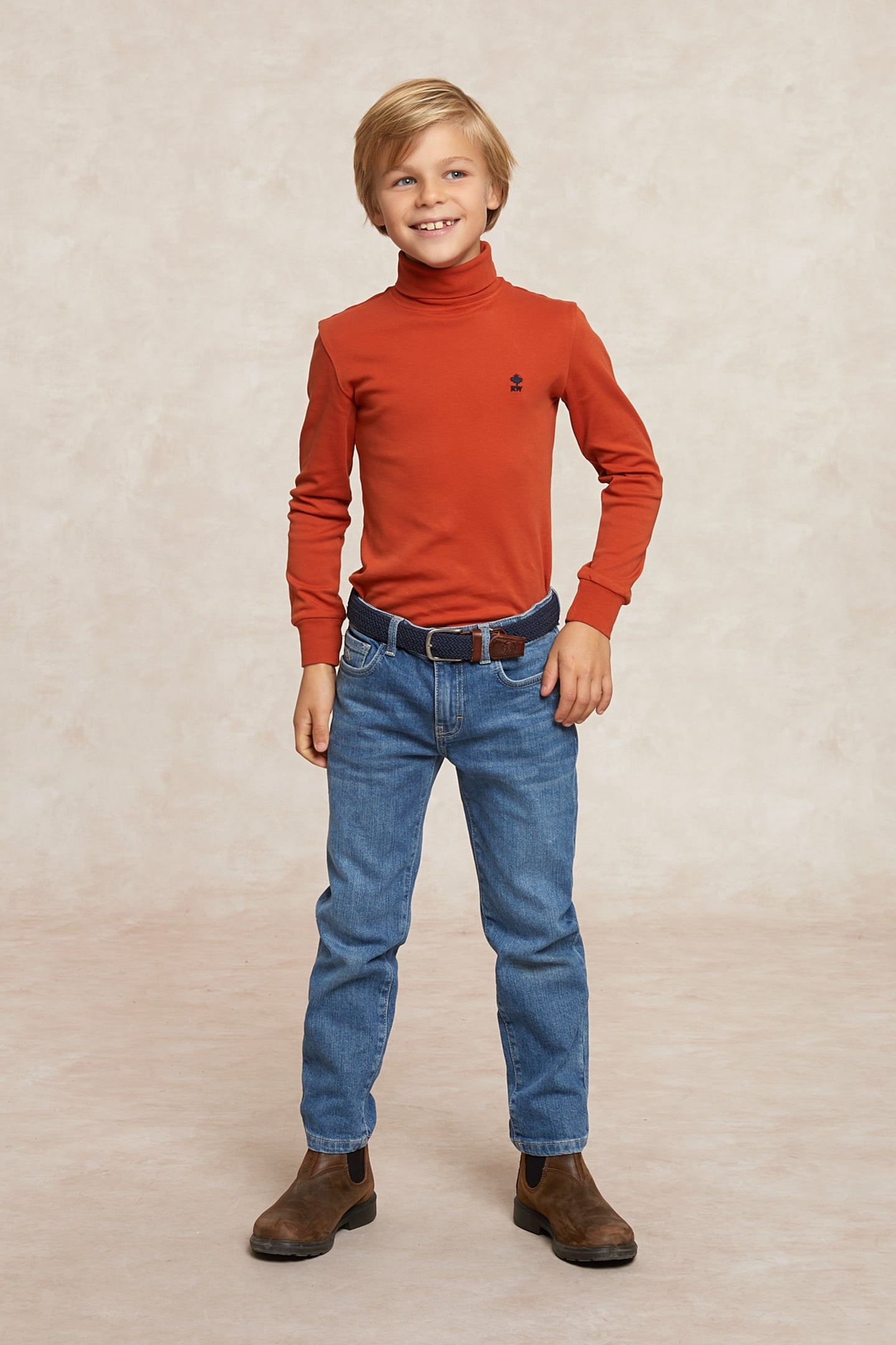 River Woods Basic Roll Neck T-shirt Mustang Orange Maat: 14 | T-Shirts Outlet | Unisex | Oranje