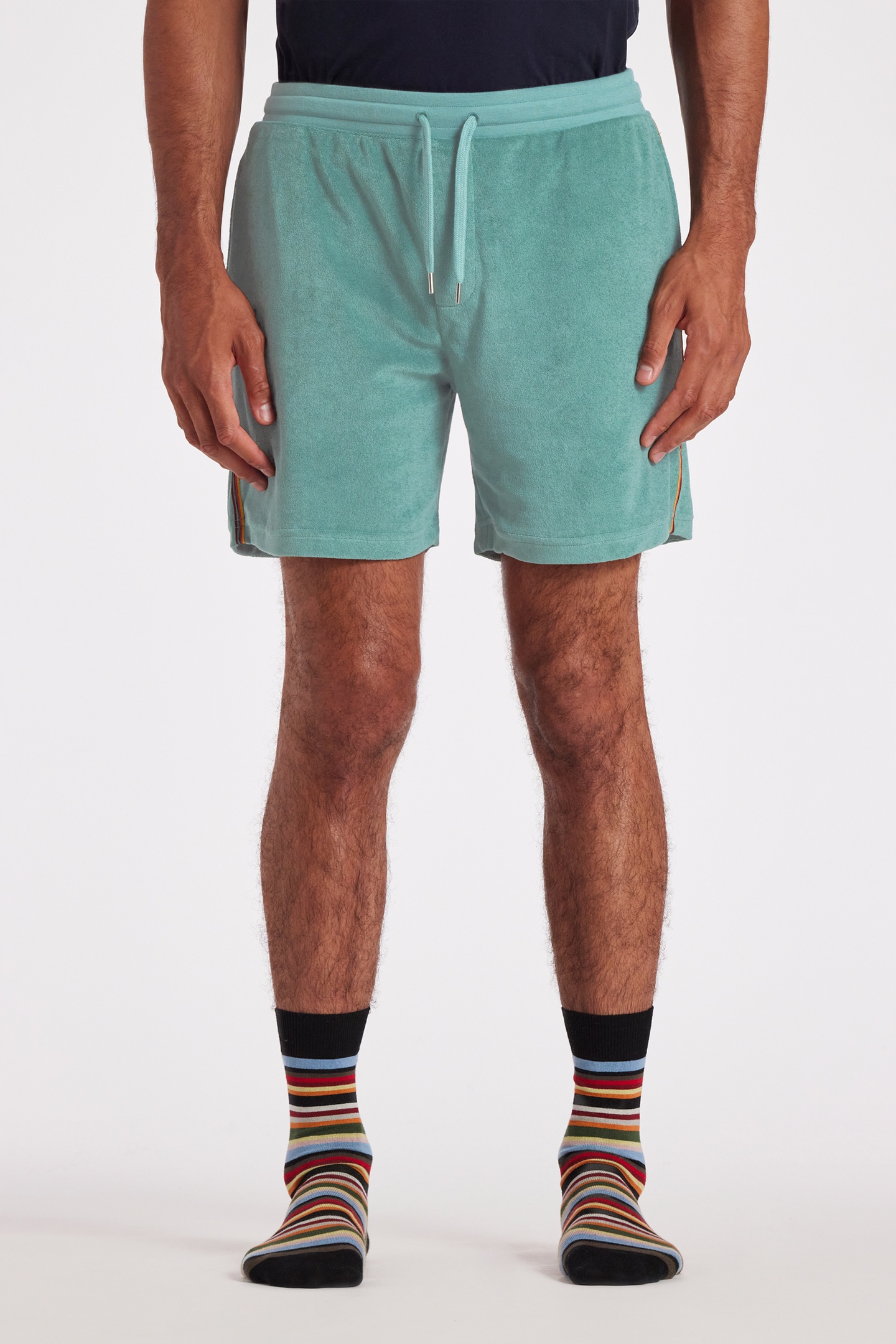 Paul Smith Men Short Towel Stripe Turquoise Maat: XL | Korte Broeken Outlet | Heren | Blauw