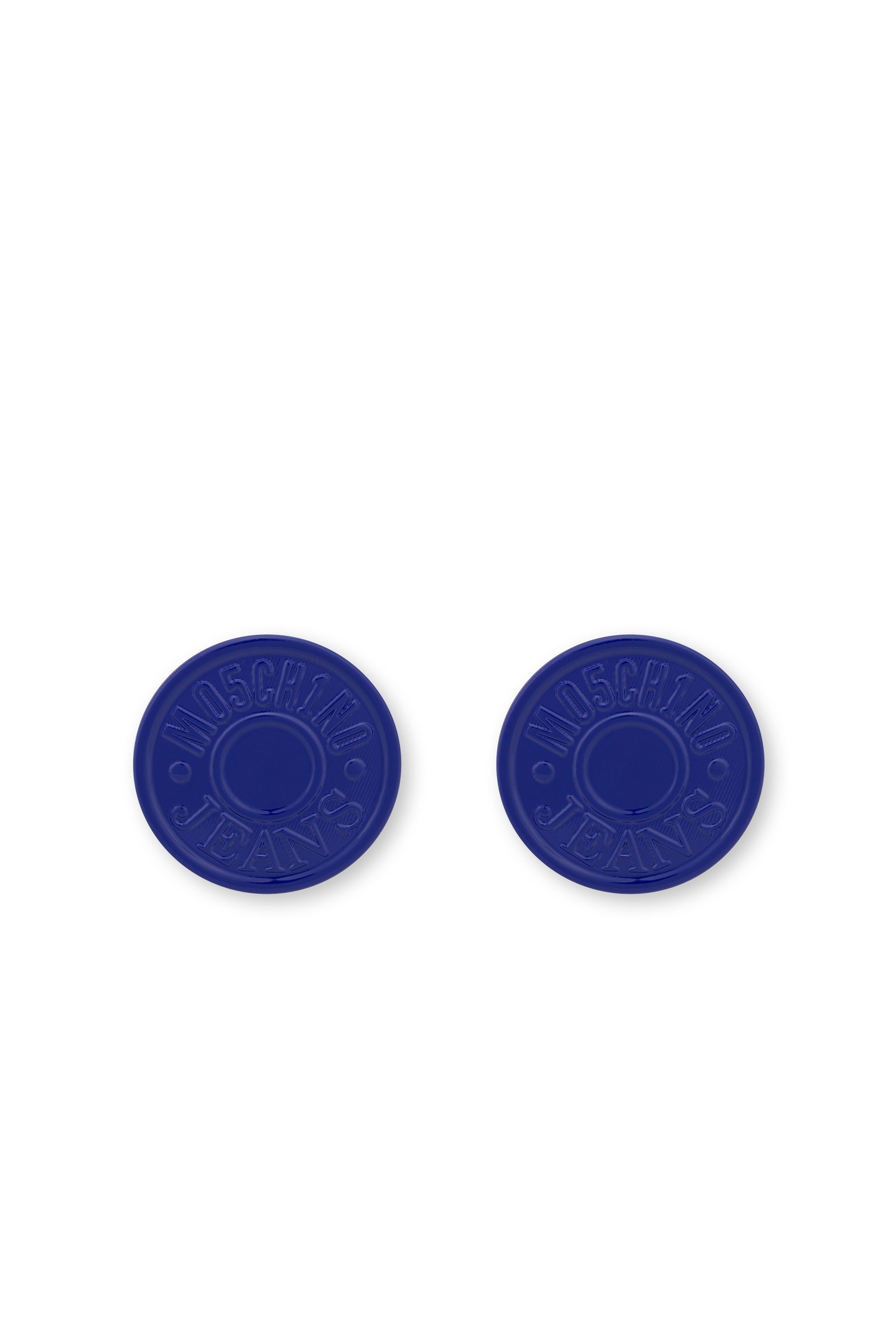 Moschino  Jeans Button Earrings Blue Maat: OS | Oorbellen Outlet | Dames | Blauw